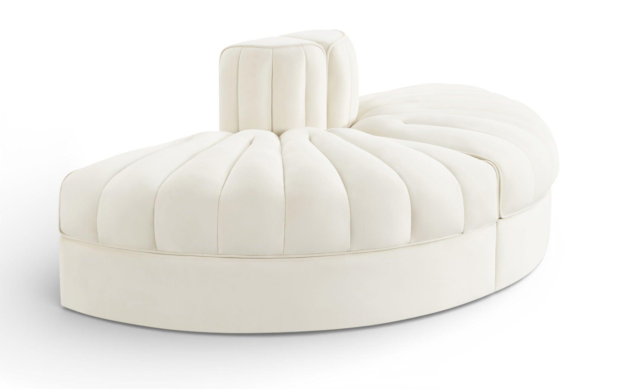 Rummi - Velvet Performance Fabric Upholstered 2 Piece Rounded Modular Loveseat