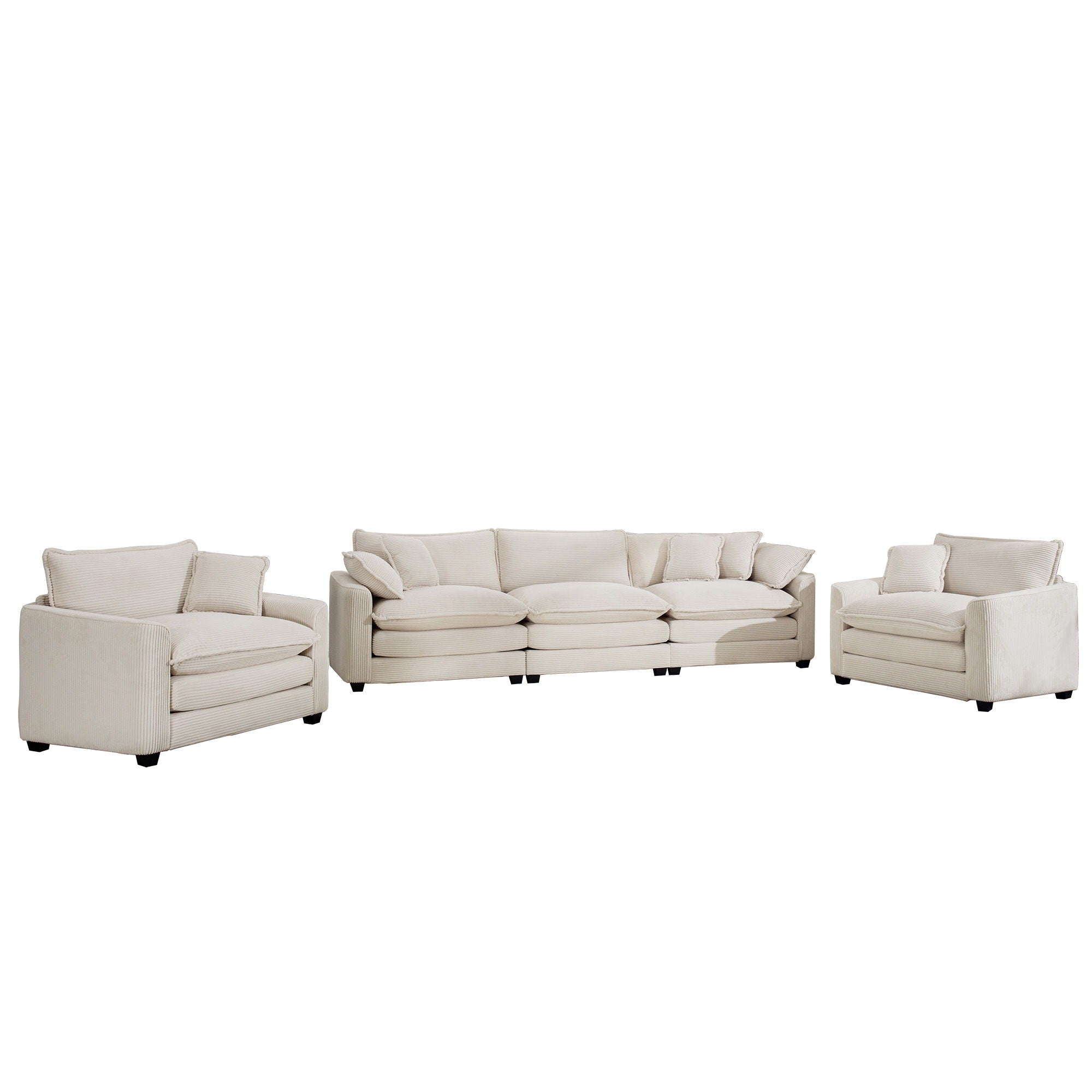 Elegant Oversized Sectional Sofa Set With Deep Seats And Flexible Layout
