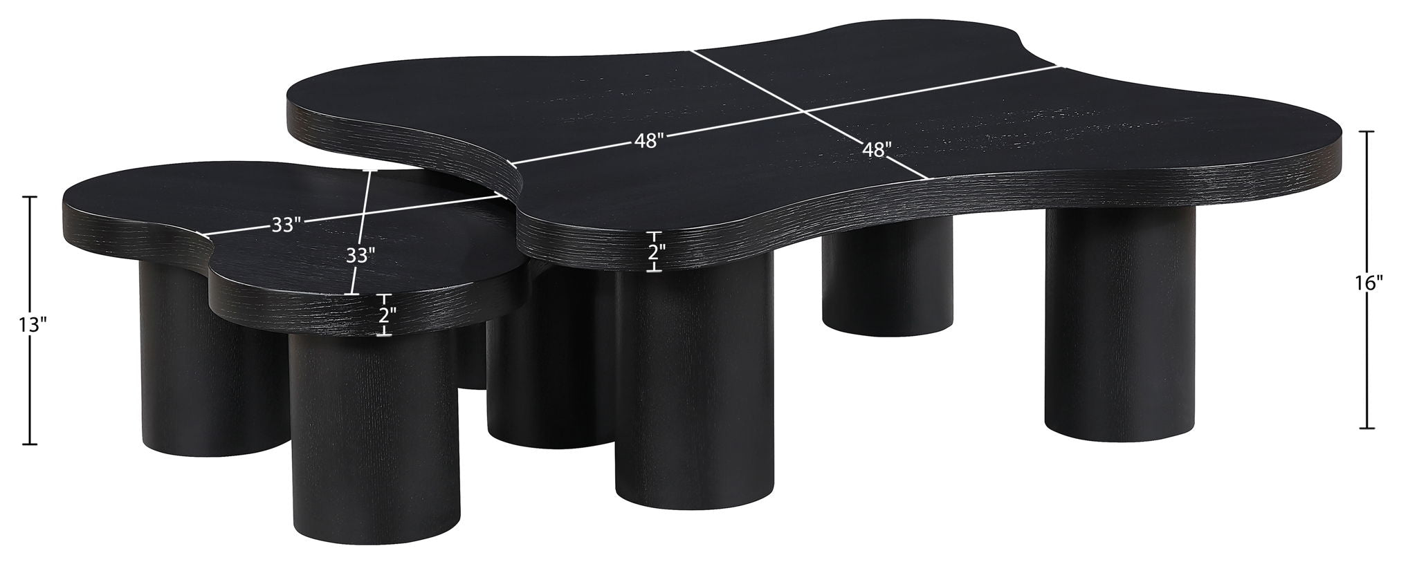 Cove - Oak Veneer And Solid Wood 2 Piece Coffee Table