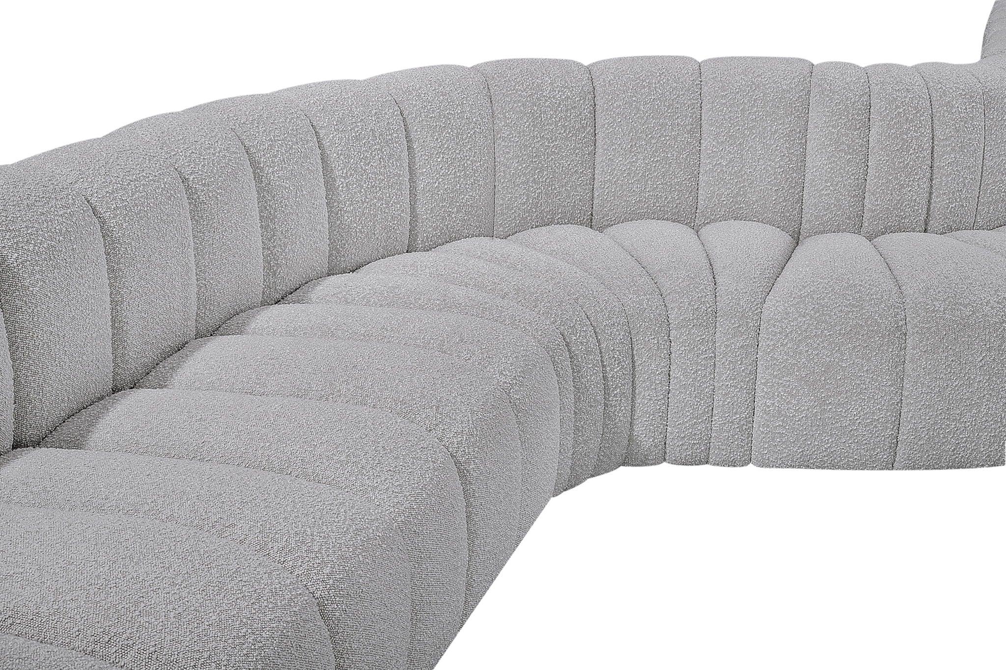 Arc - Boucle Fabric 8 Piece Curved Modular Sofa