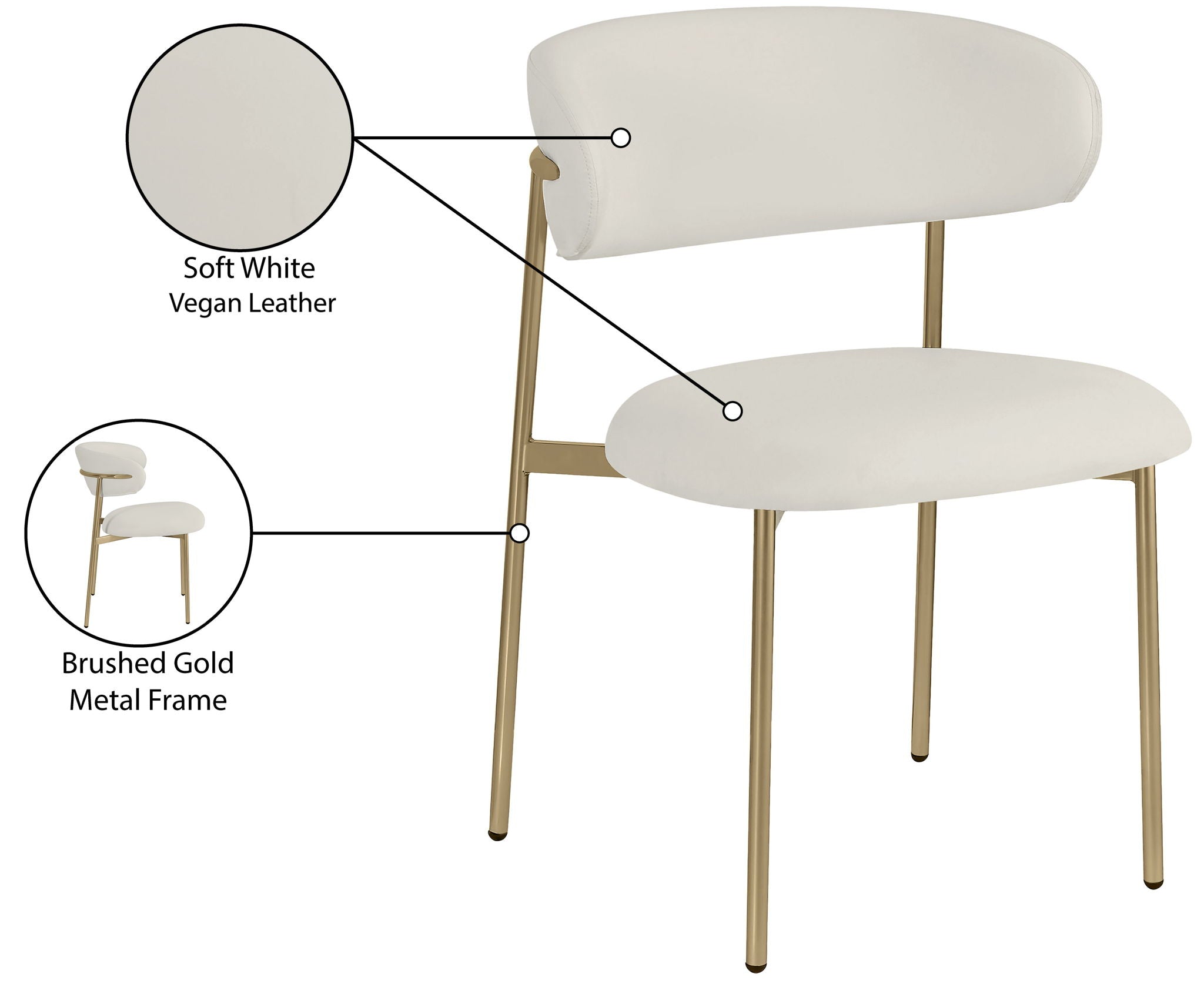 Lupita - Dining Chair With Brushed Gold Legs (Set of 2)