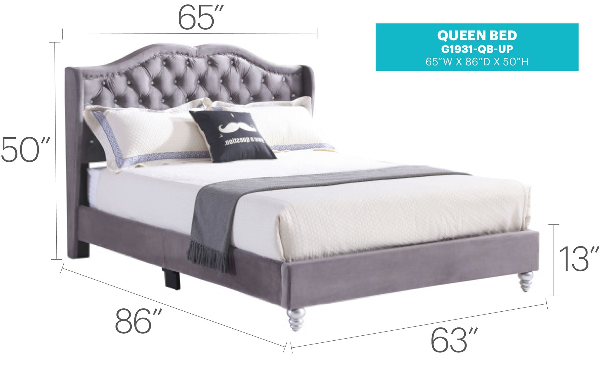 Upholstered Bed Transitional