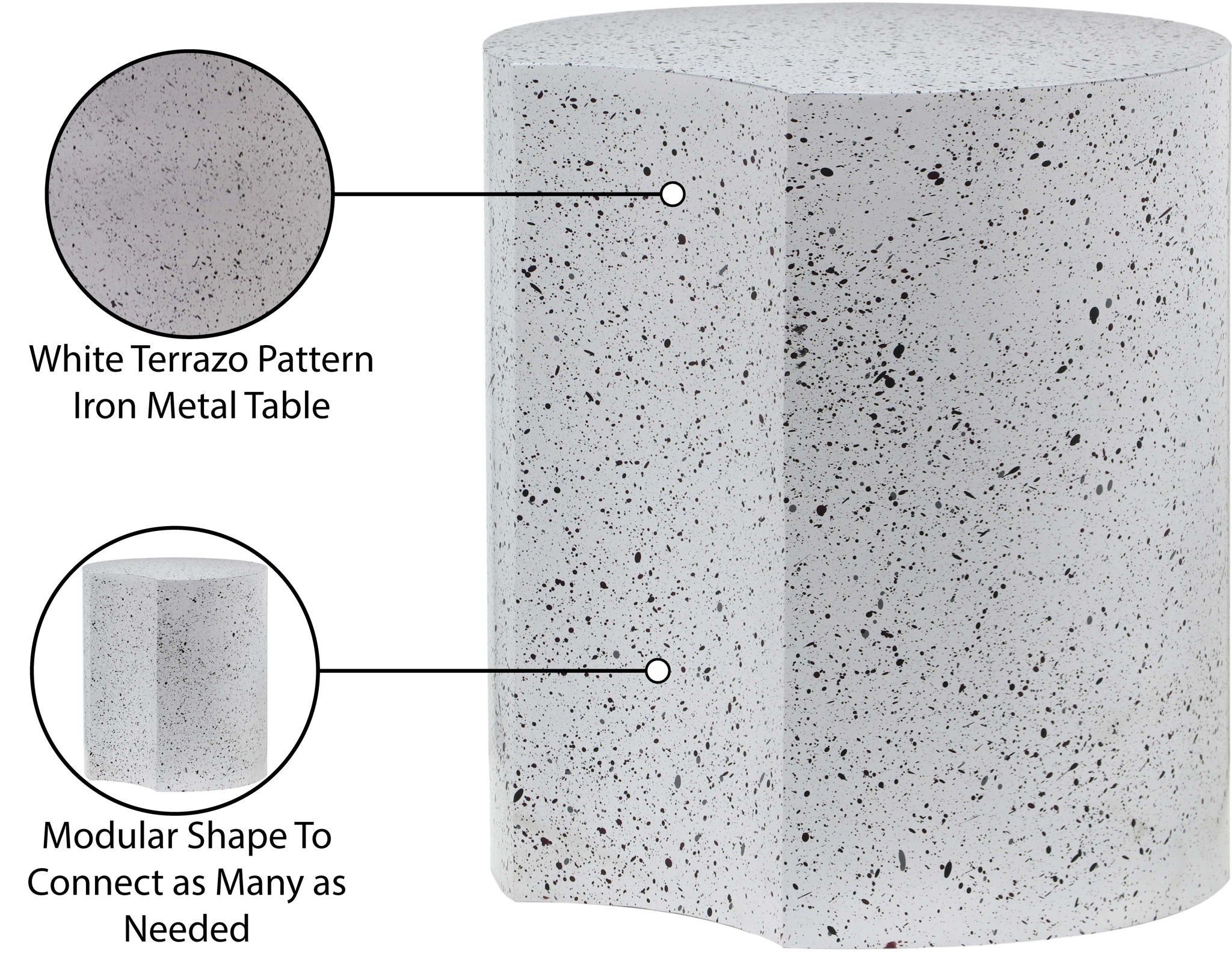 Dimple - End Table - Terazzo Finish