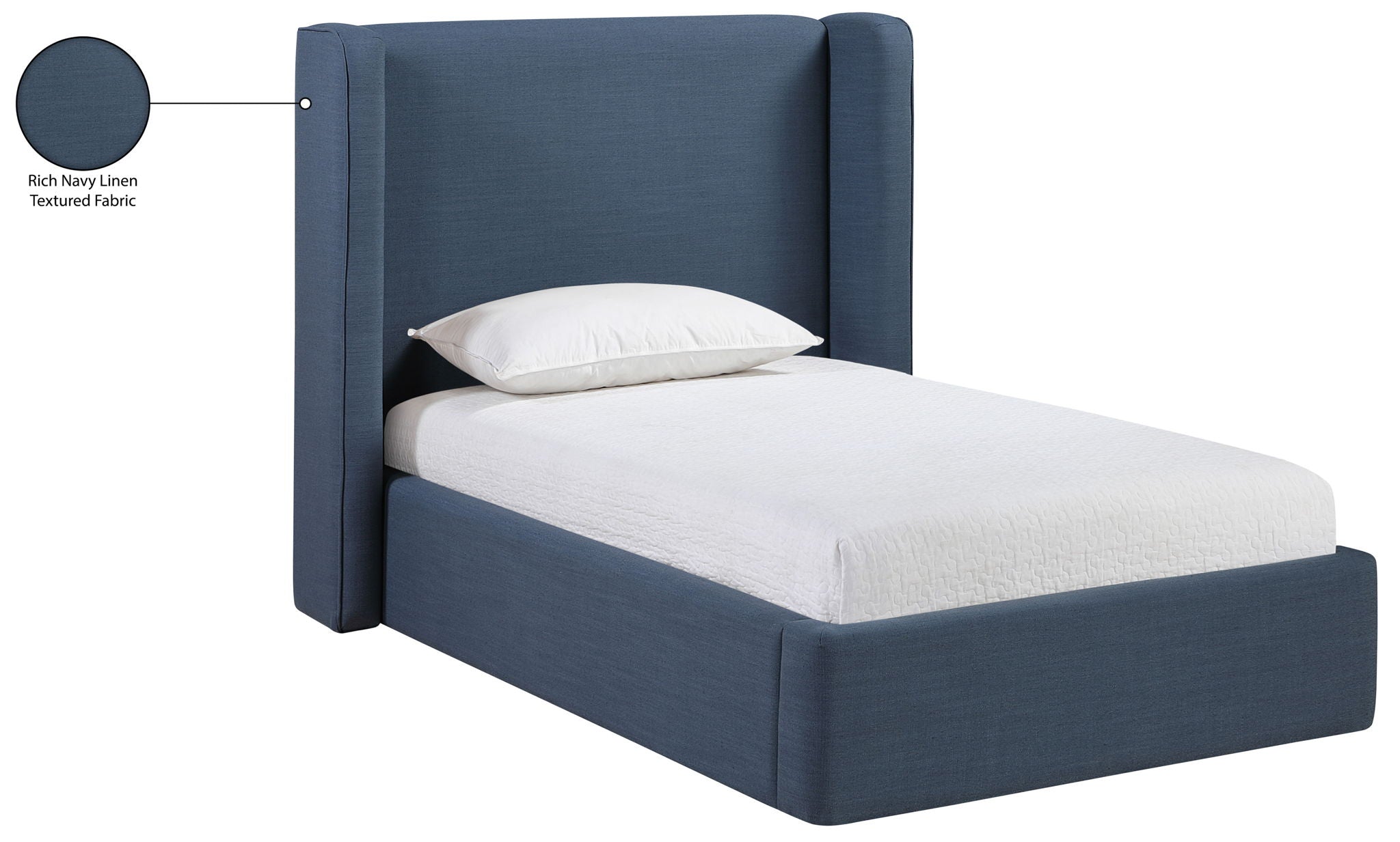 Kendall - Linen Textured Fabric Upholstered Bed