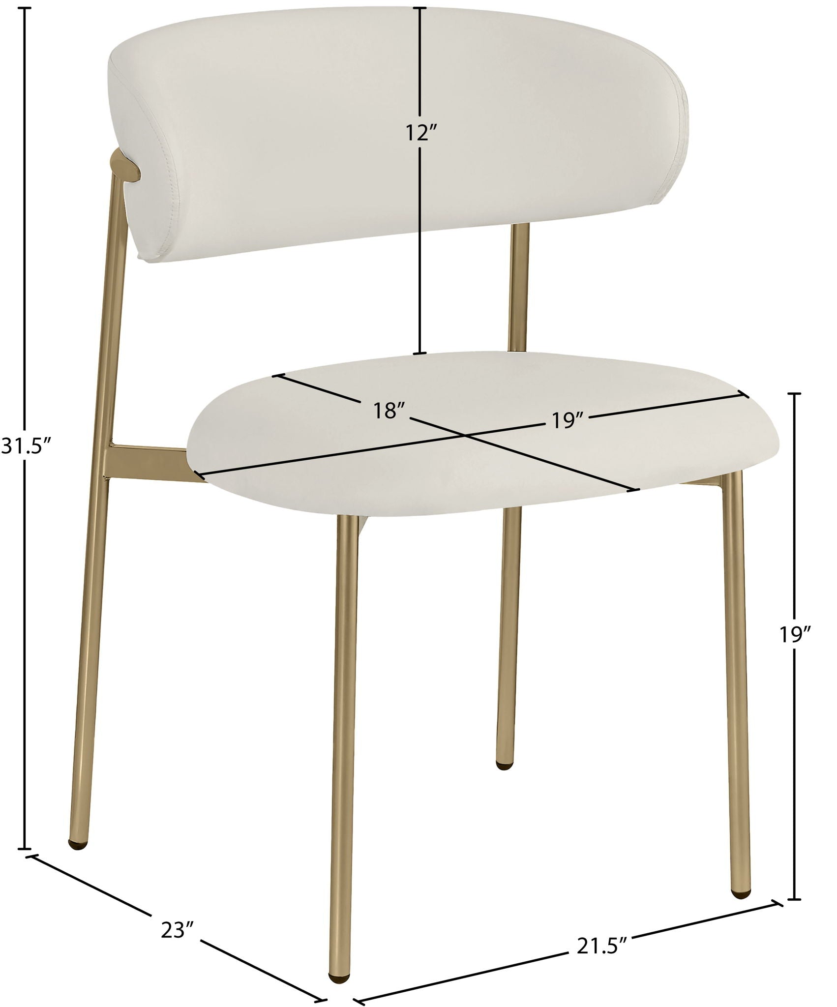Lupita - Dining Chair With Brushed Gold Legs (Set of 2)
