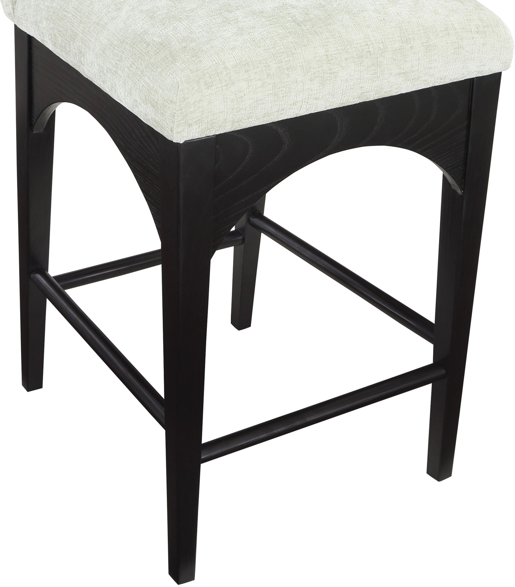 Waldorf - Chenille Stool With Black Legs