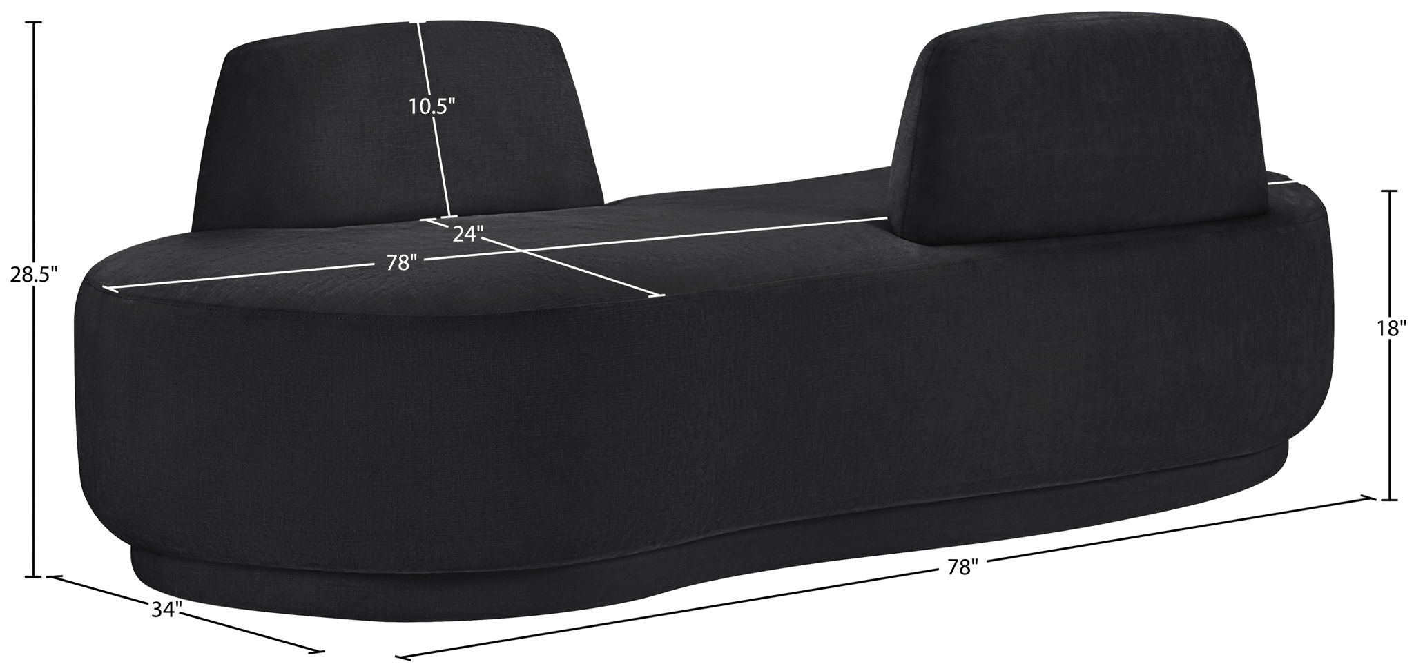 Argyle - Chenille Fabric Chaise / Loveseat