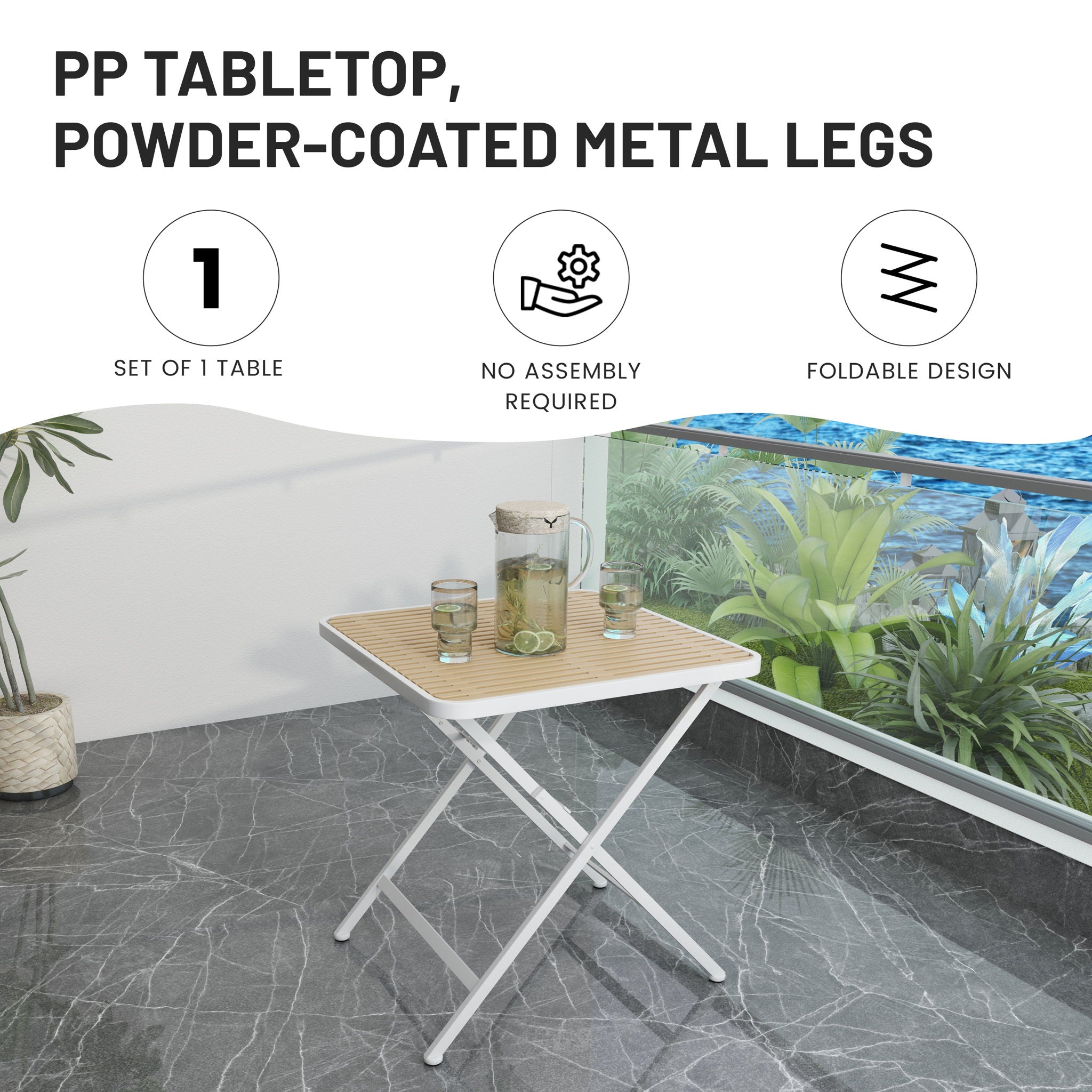 4 Piece Set Of Modern Color Block Designed Single Chairs With Folding Square Table