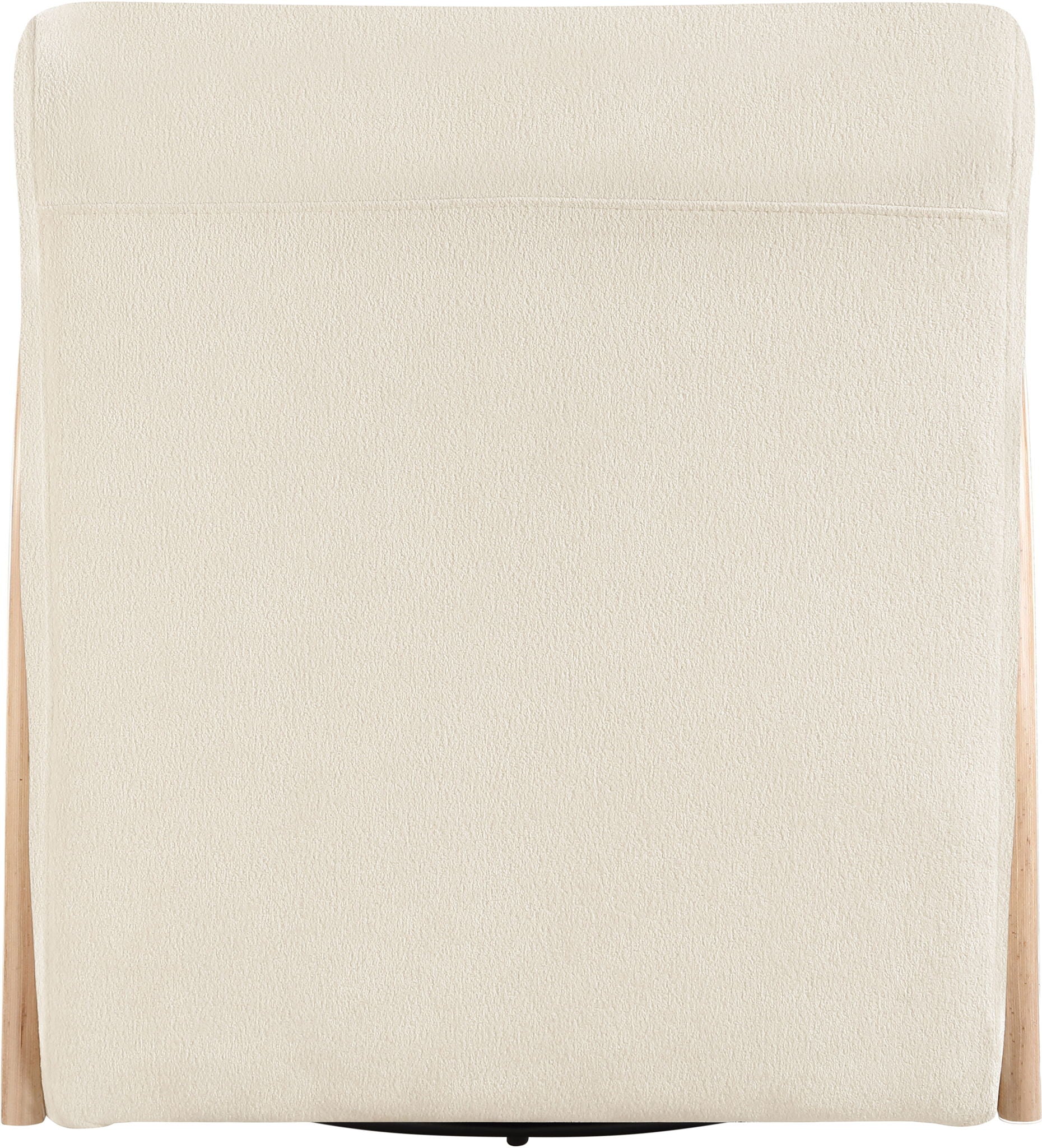 Neria - Chenille Fabric Upholstered Swivel Accent Chair - Cream / Painted Natural