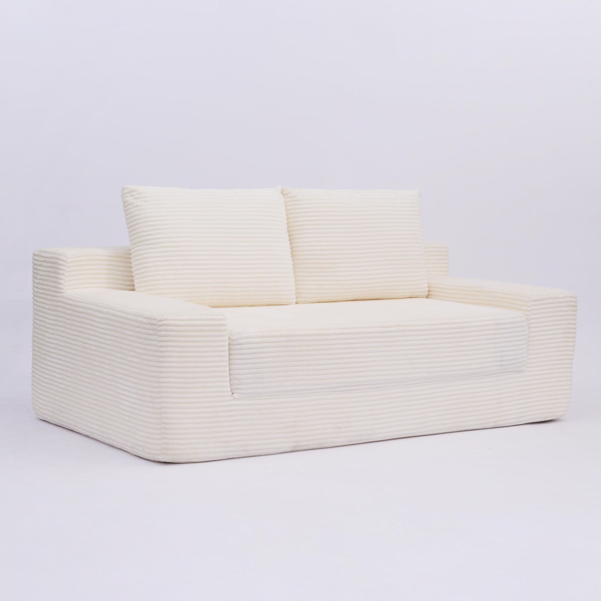 Comfortable Deep Seat Loveseat Sofa Bed, Reversible Cushion With Pillows