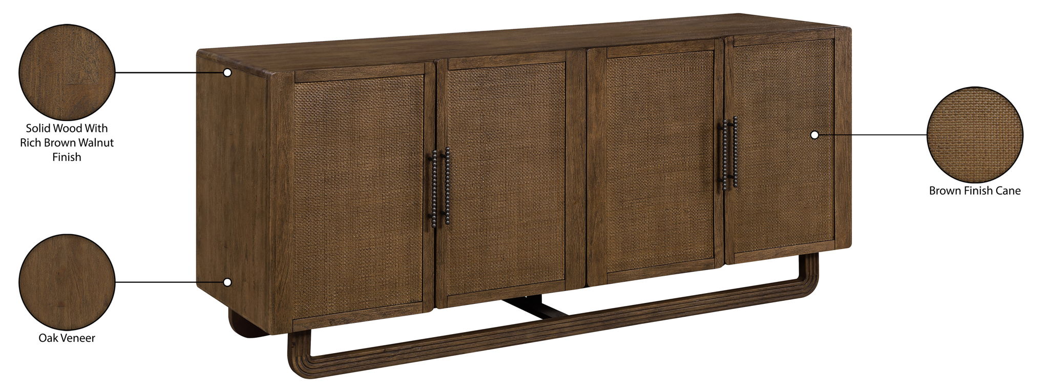Sova - Solid Wood, Oak Veneer And Stainless Steel Sideboard/Buffet