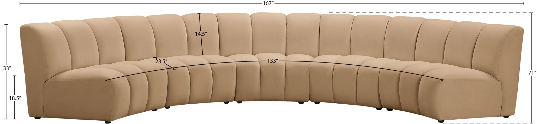 Infinity - 5 Piece Modular Sectional - Camel