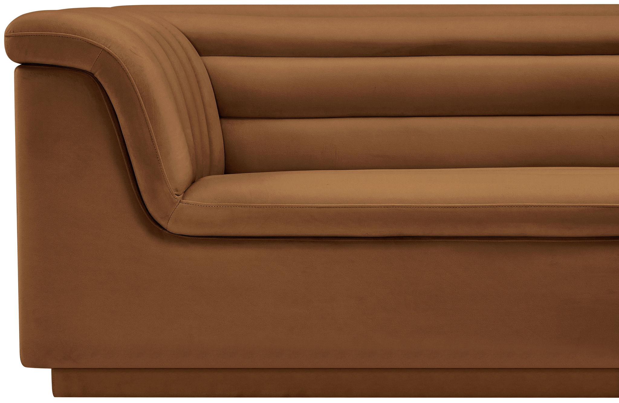 Cascade - Velvet Sofa - Saddle
