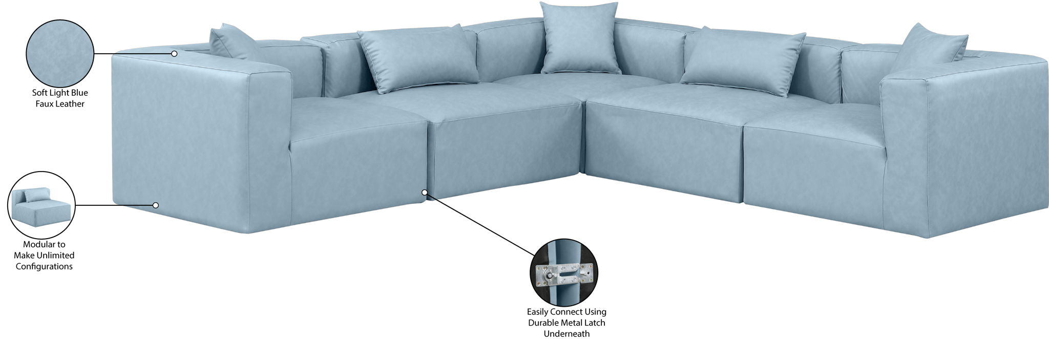Cube - 5 Piece Modular Corner Sectional