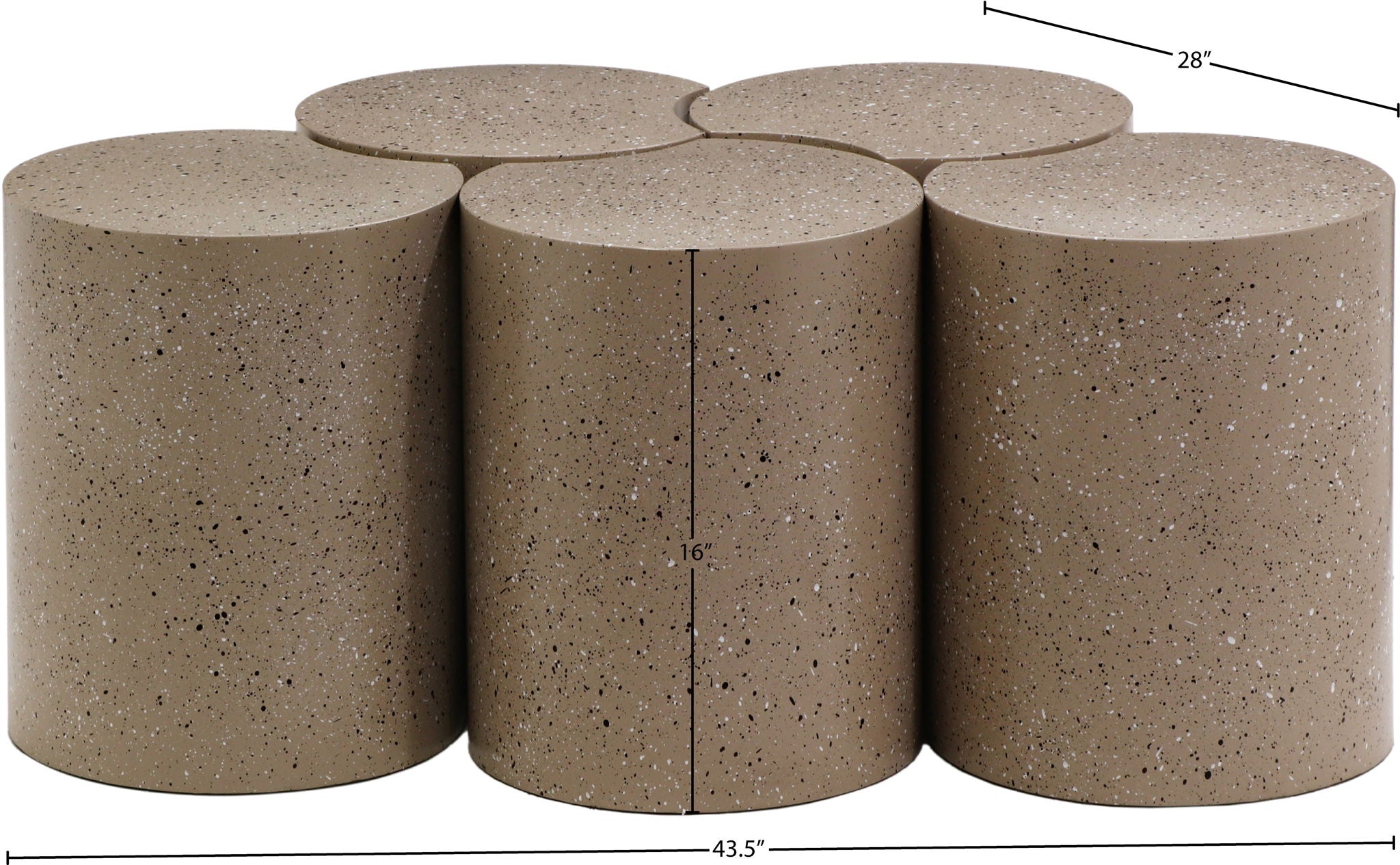 Dimple - 5 Piece Modular Coffee Table - Terazzo Finish