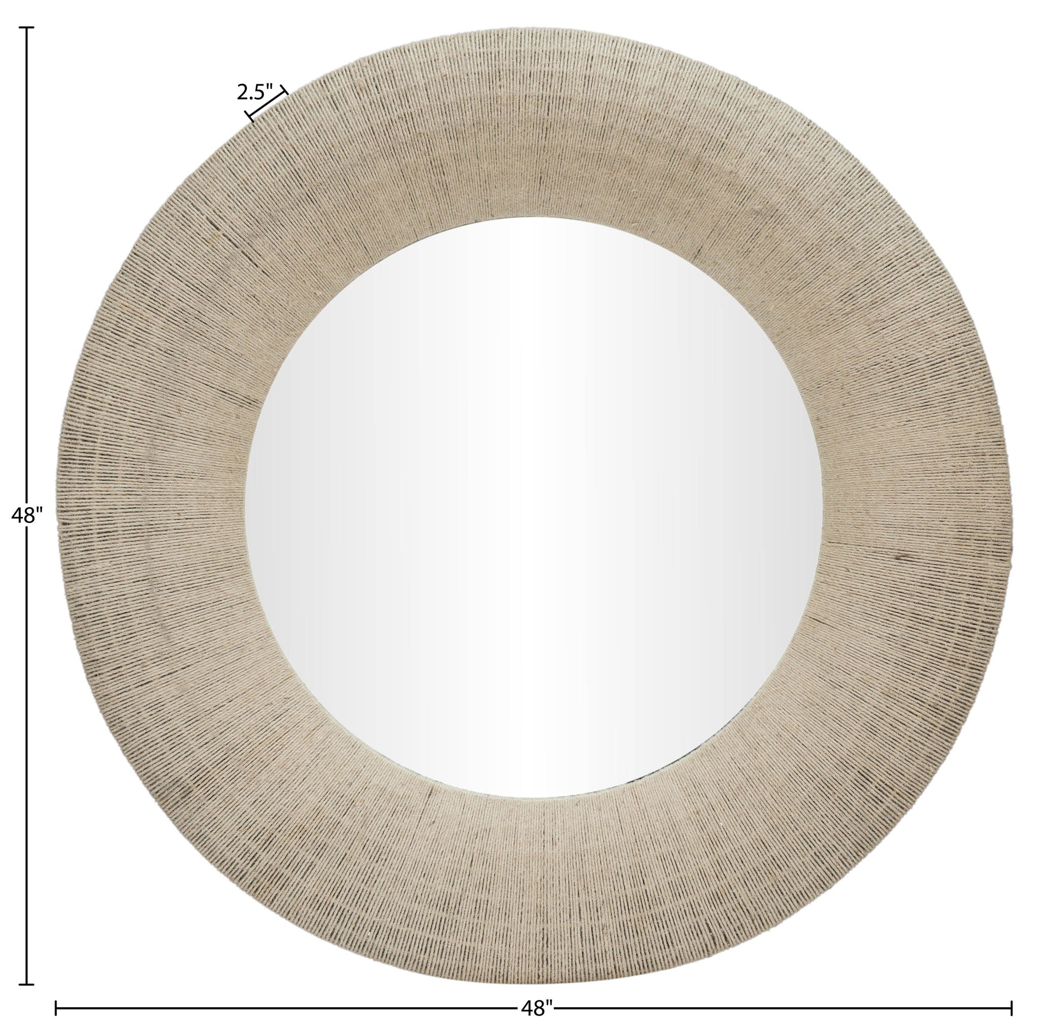 Meadow - Round Jute Rope Framed Mirror