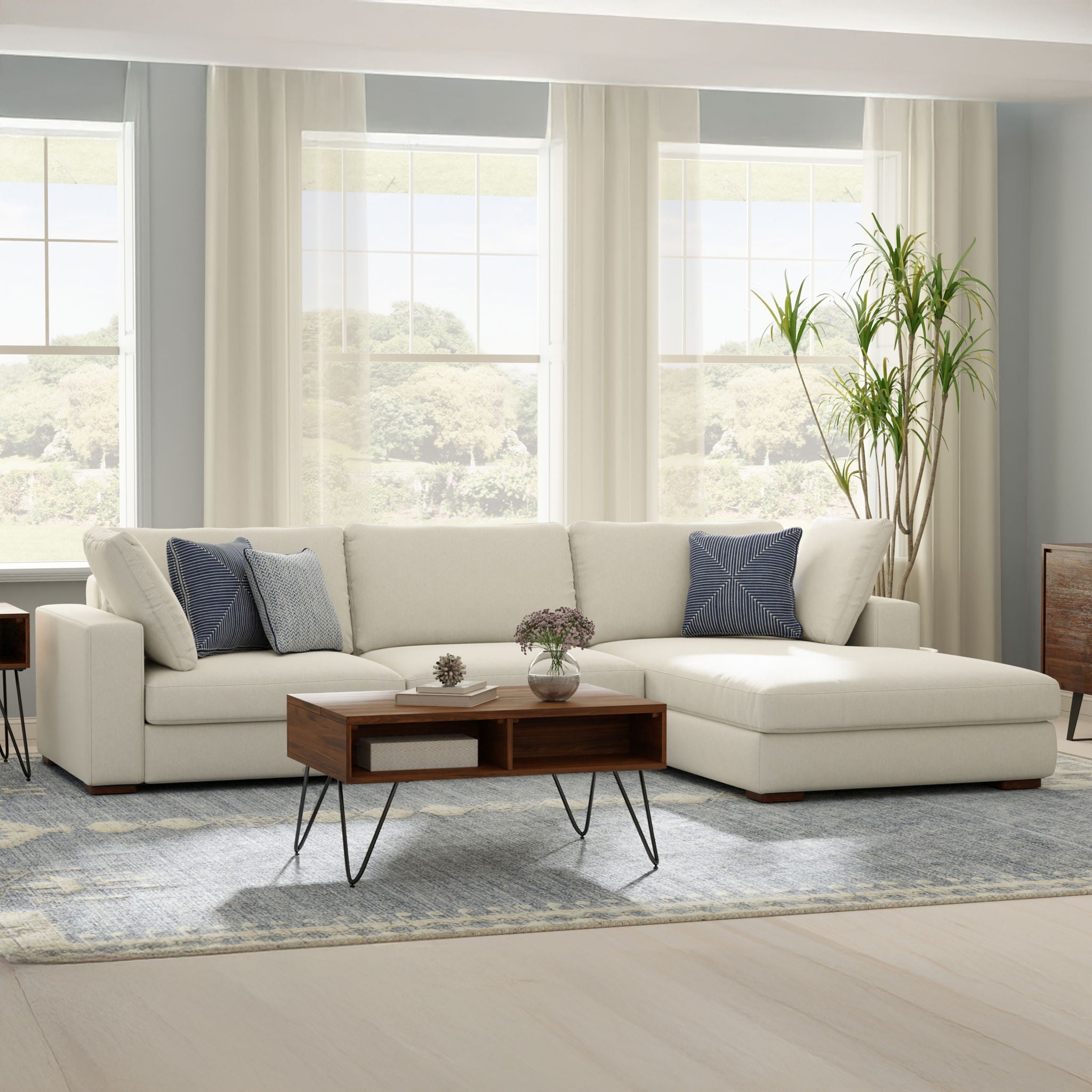 Charlie - Upholstered Deep Seater Sectional Sofa