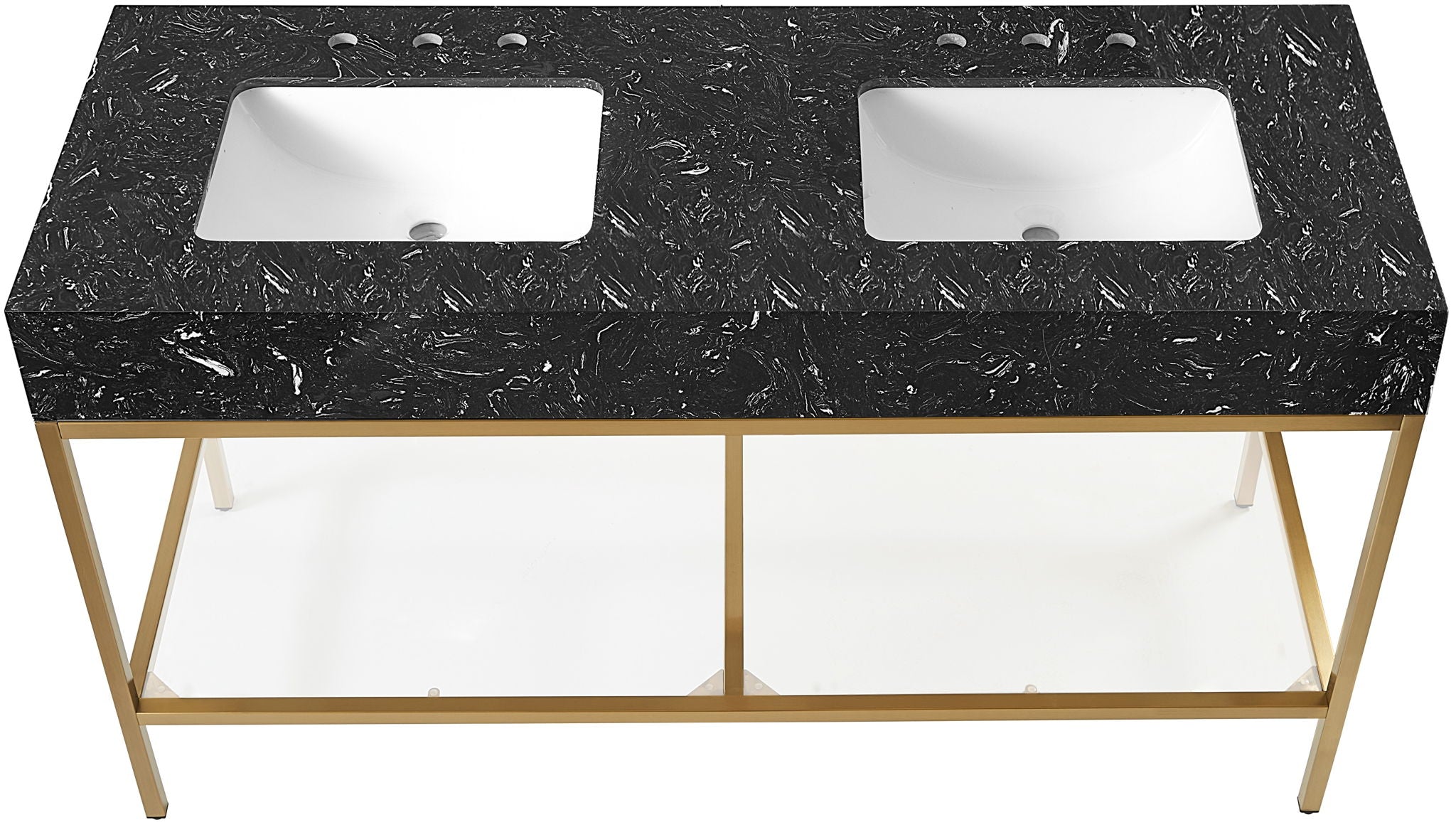 Marmo - Engineered Marble Bathroom Vanity With Gold Base