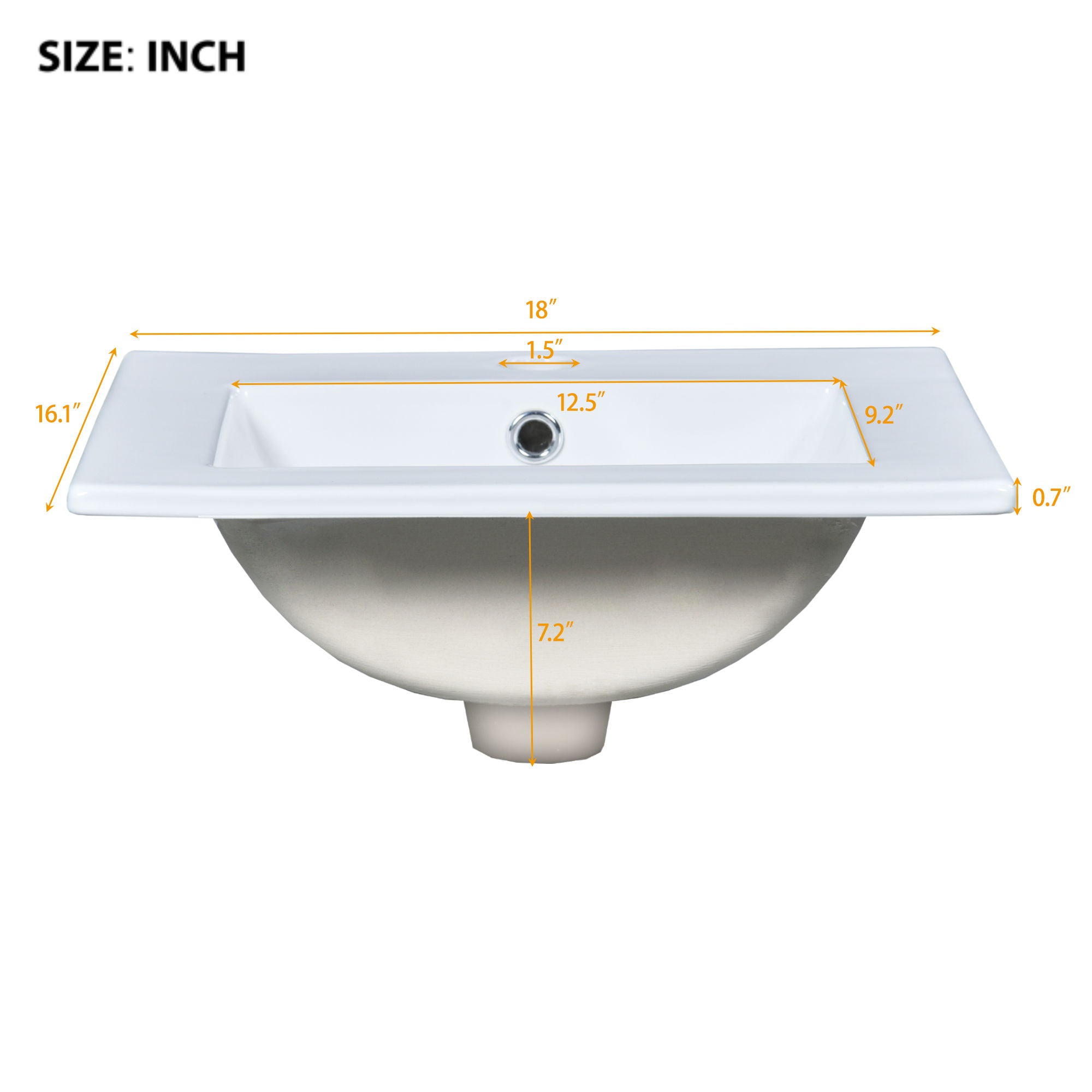 Bathroom Vanity With Sink, Storage Cabinet With Door, Drop In Sink, Compact Freestanding Design