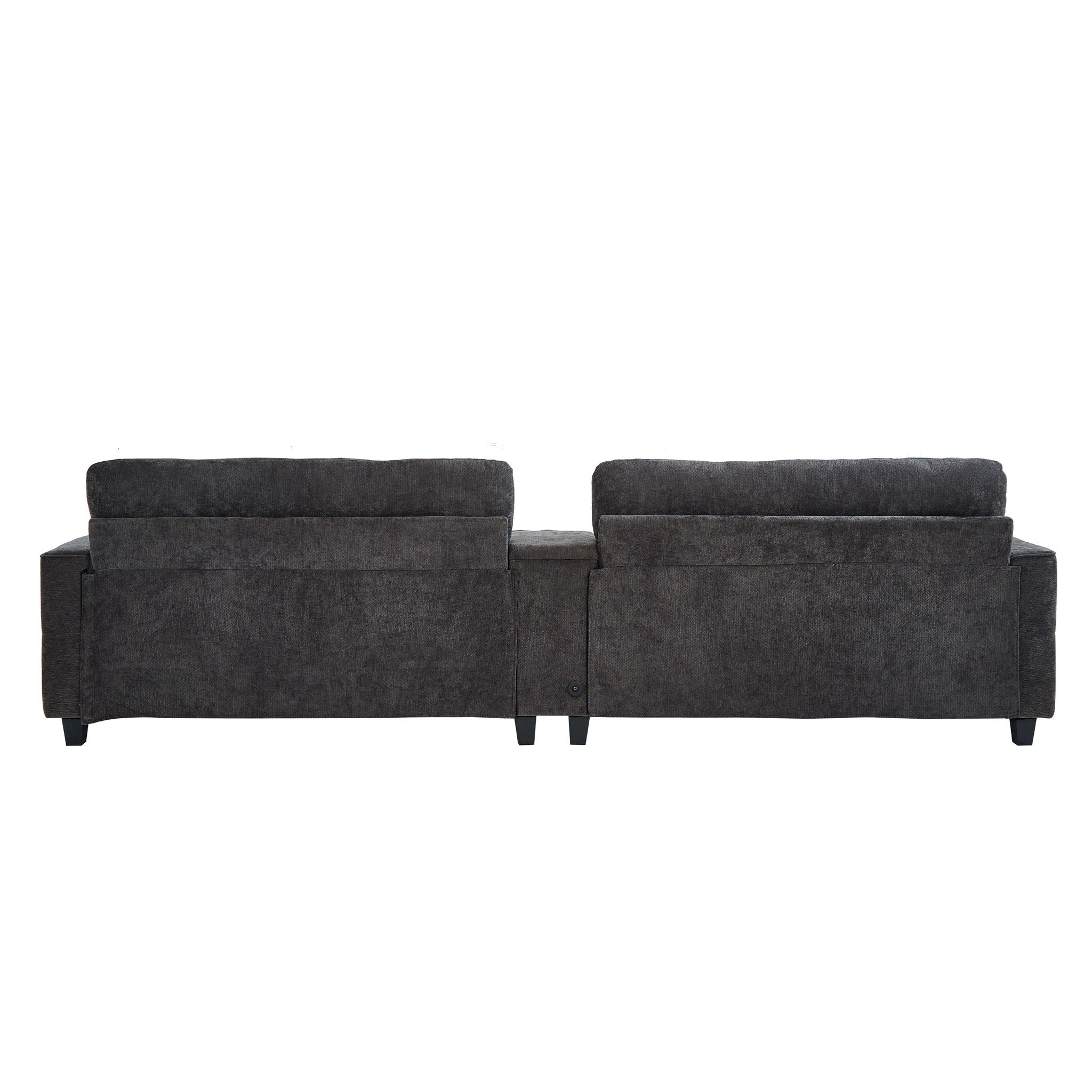 Modern Sectional Sofa U-Shaped With Movable Ottomans, tooth Speakers, LED Lights And Modular Storage