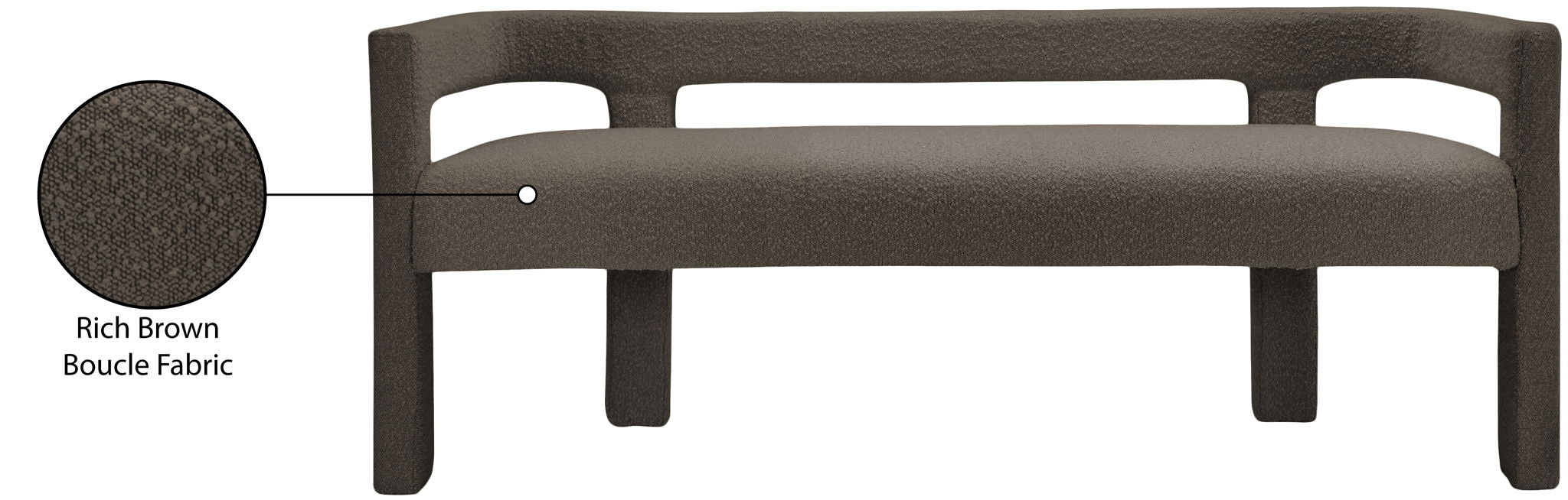 Athena - Boucle Fabric Bench