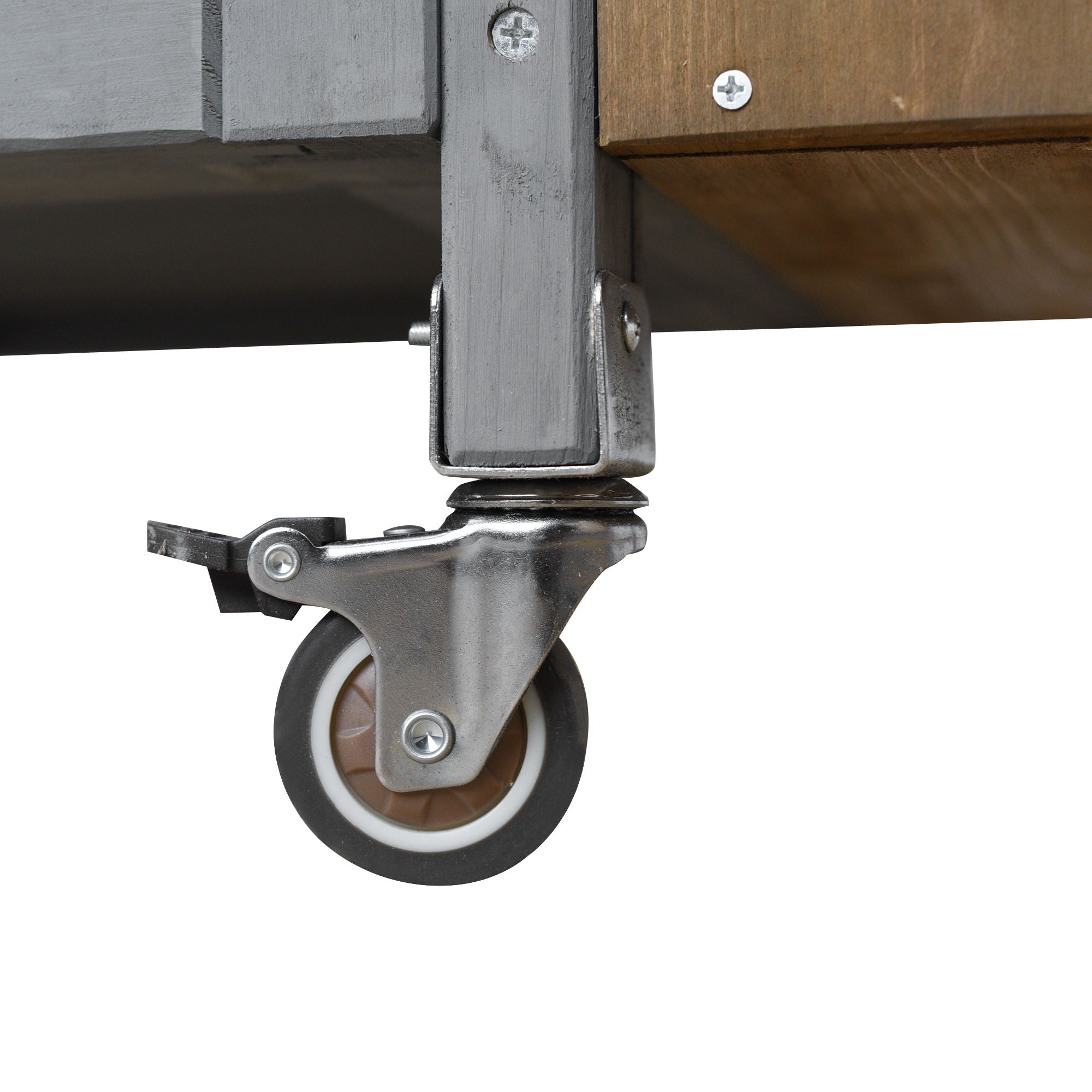 Foldable Outdoor Kitchen Island With Lockable Wheels, Storage Cabinet And Towel Rack For Patio