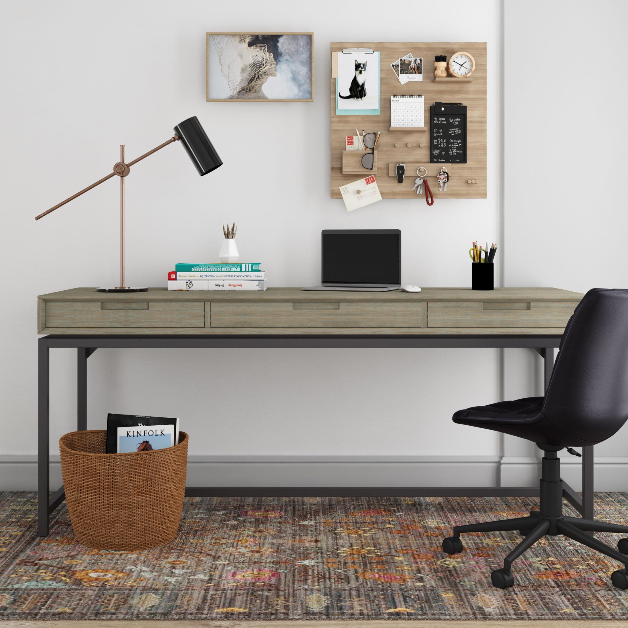 Banting - Mid Century Wide Desk, Handcrafted