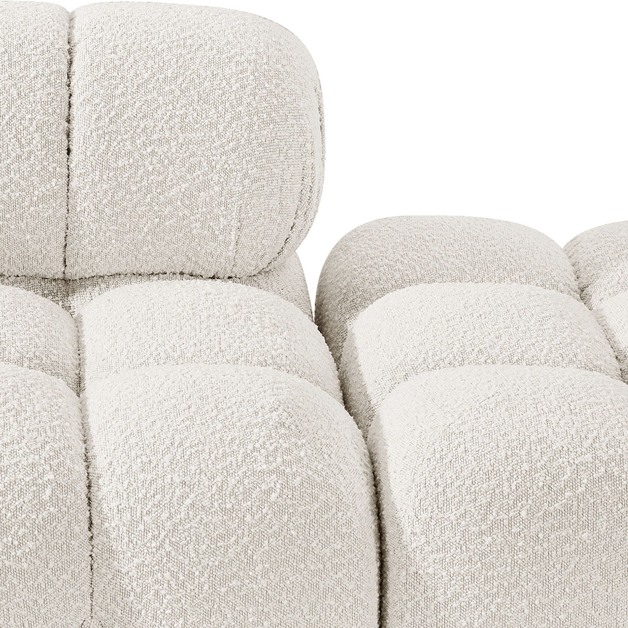 Ames - 3 Piece Boucle Modular Sofa With 1 Backless Seat