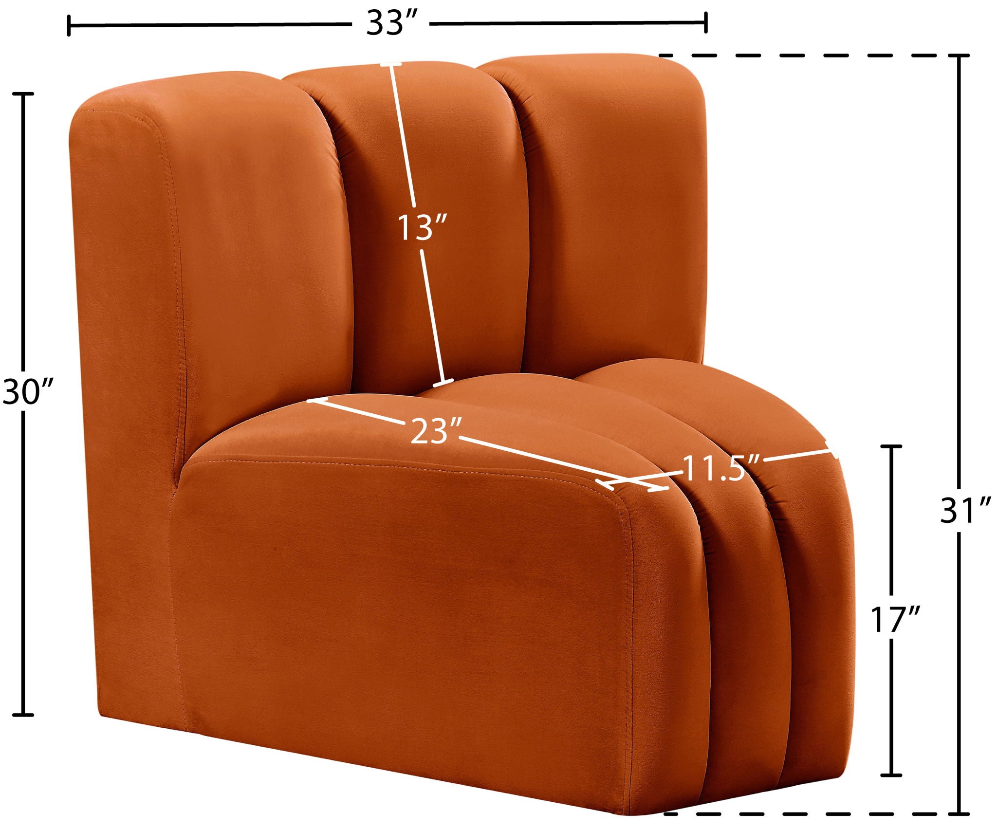 Arc - Velvet Curved Corner Chair