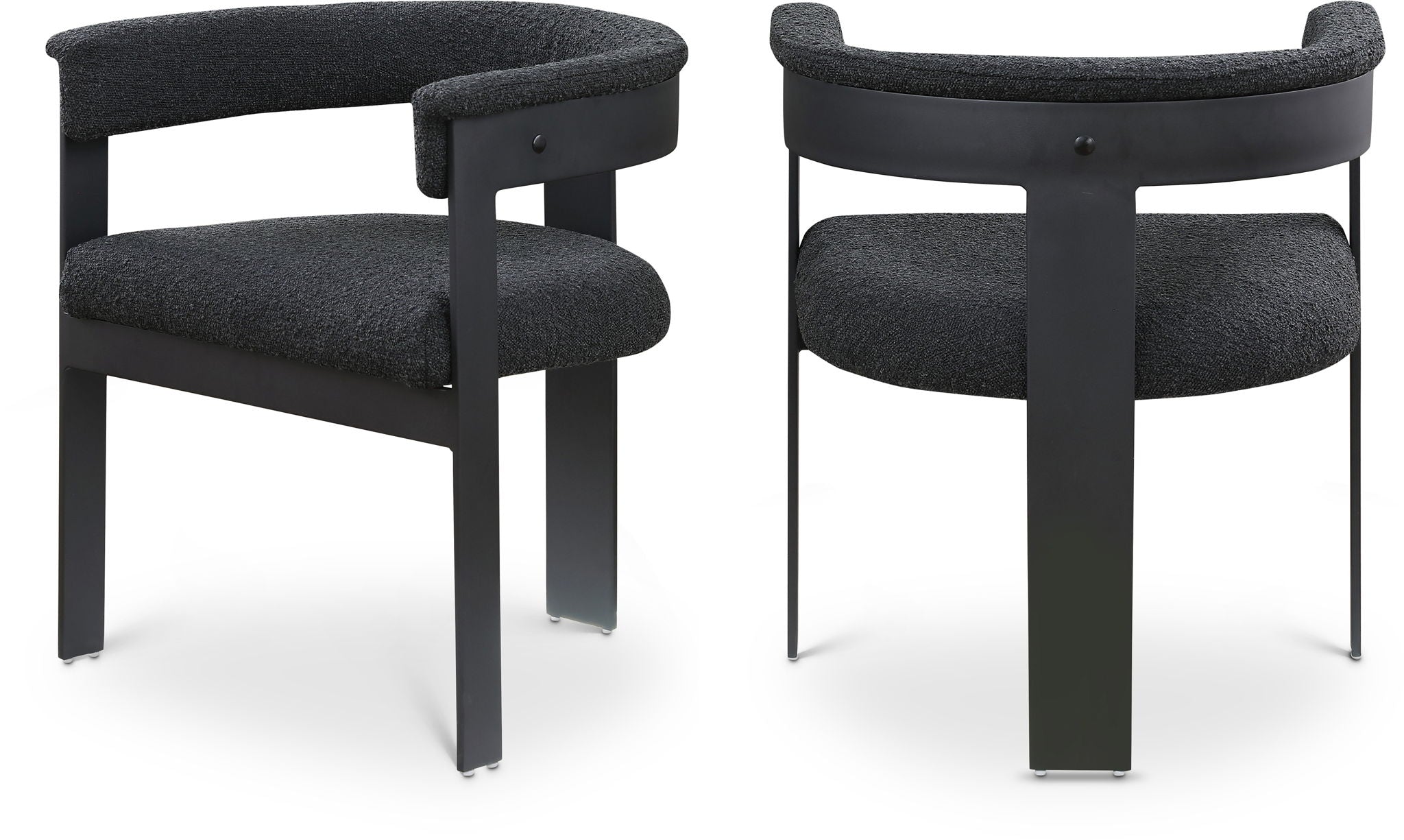 Romeo - Boucle Dining Chair With Black Base (Set of 2)