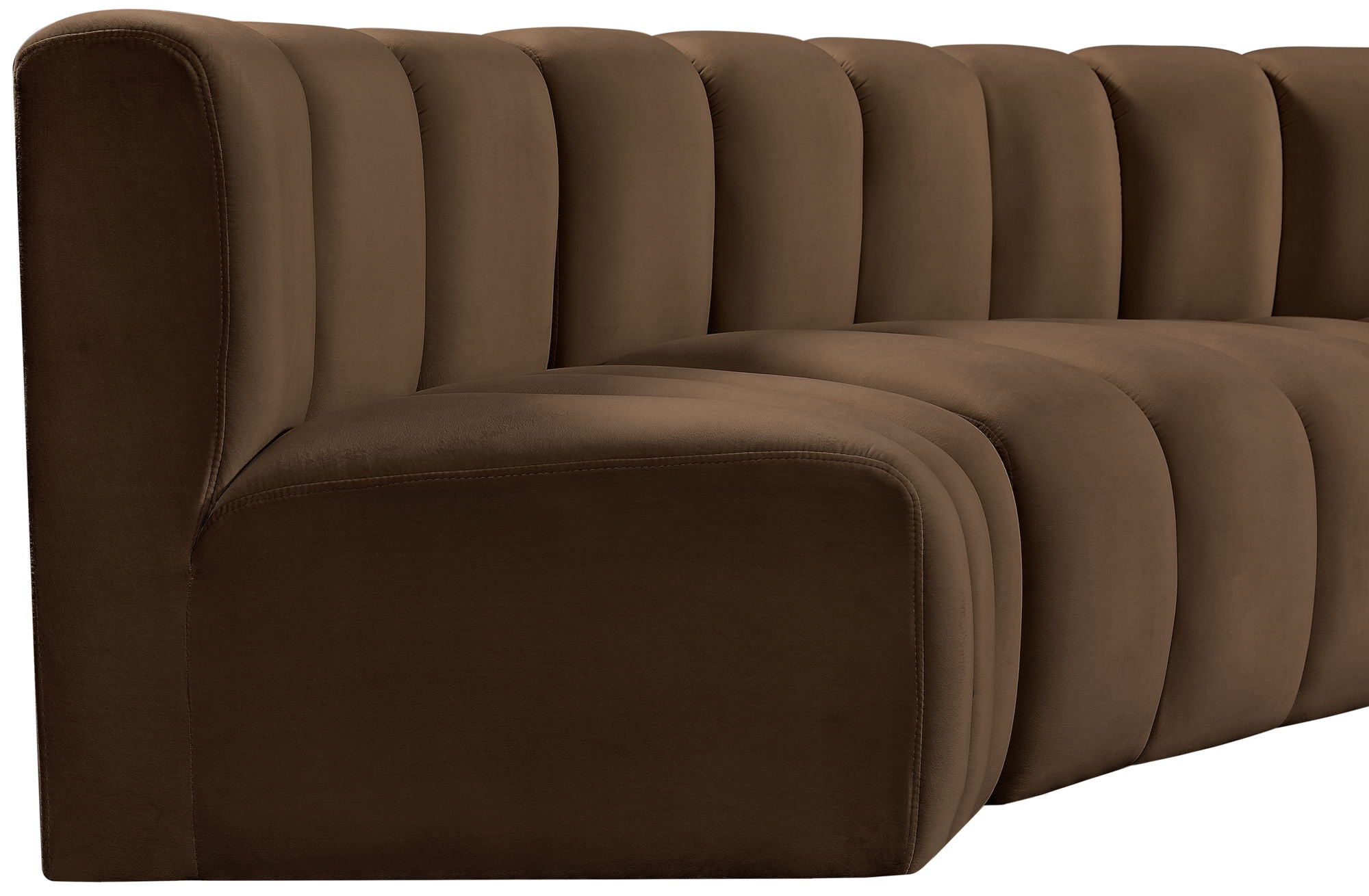 Arc - Velvet 5 Piece U-Shaped Modular Sofa