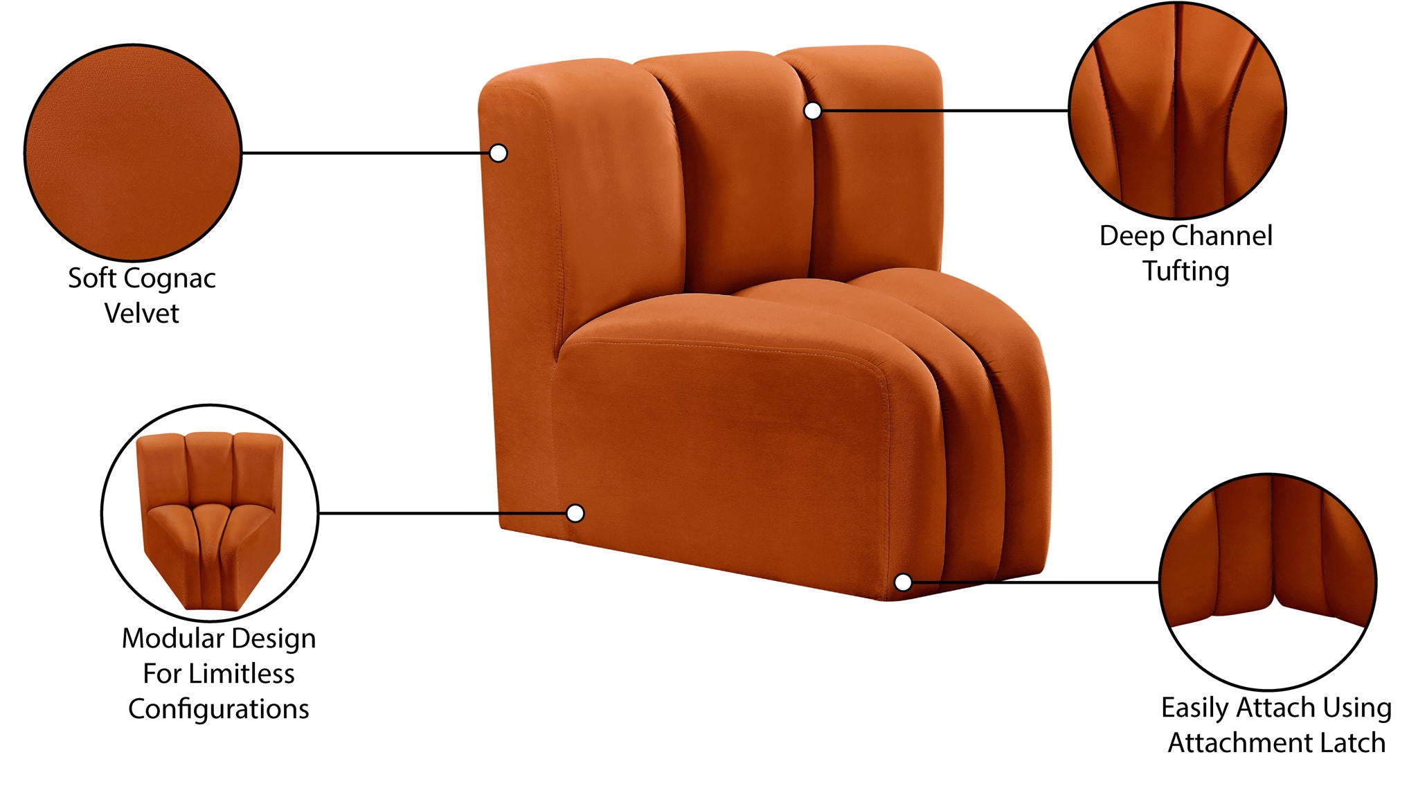 Arc - Velvet Curved Corner Chair