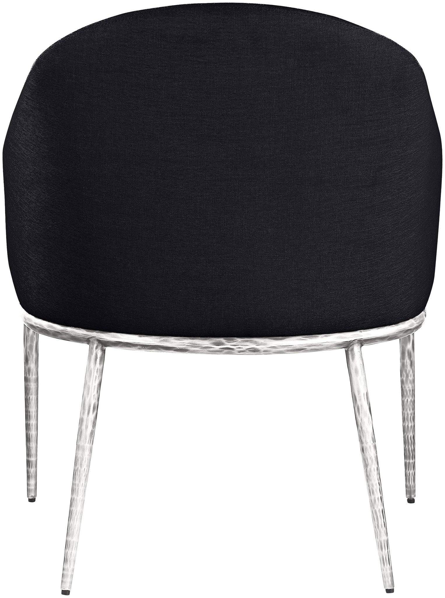 Ferro - Upholstered Dining Arm Chair With Brushed Silver Legs