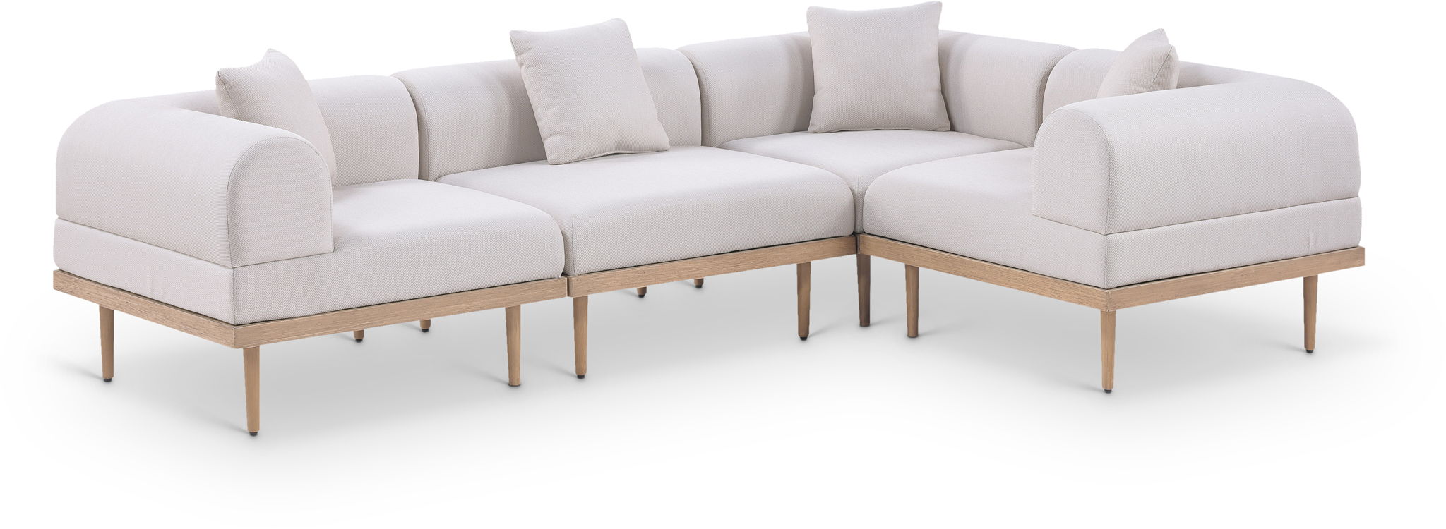 Laguna - 4 Piece 106.5" Upholstered Outdoor Patio Modular Sectional