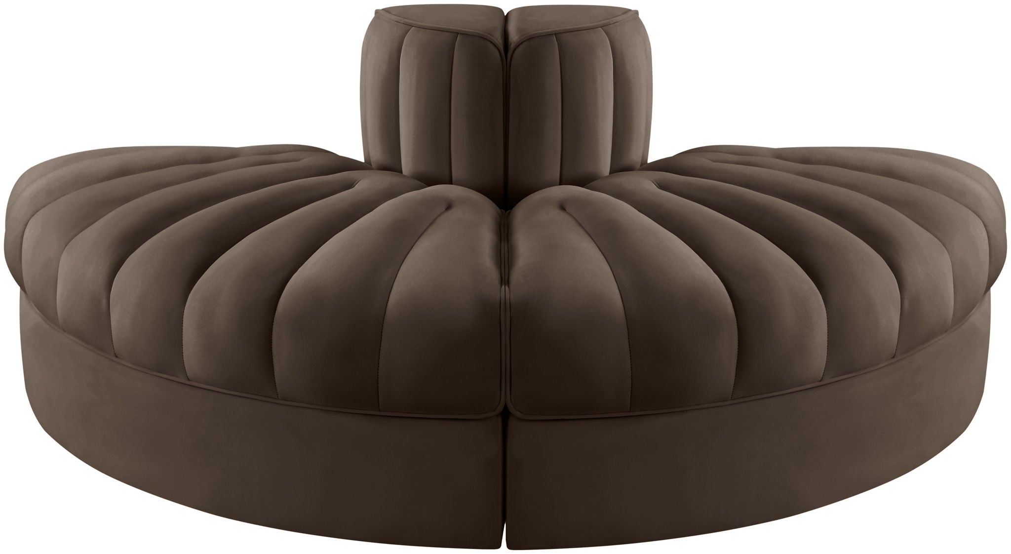 Rummi - Velvet Performance Fabric Upholstered 2 Piece Rounded Modular Loveseat