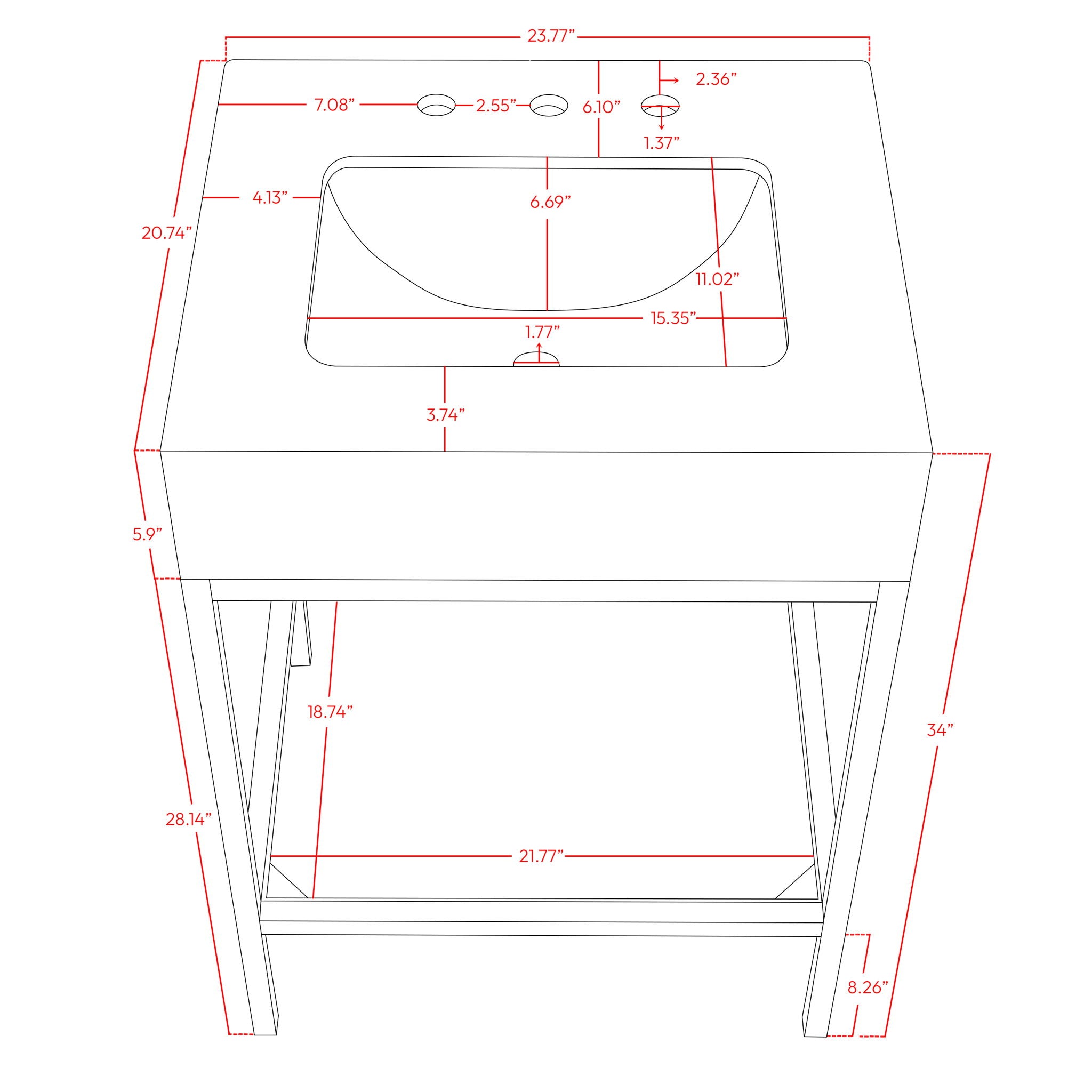 Marmo - Engineered Marble Bathroom Vanity With Gold Base
