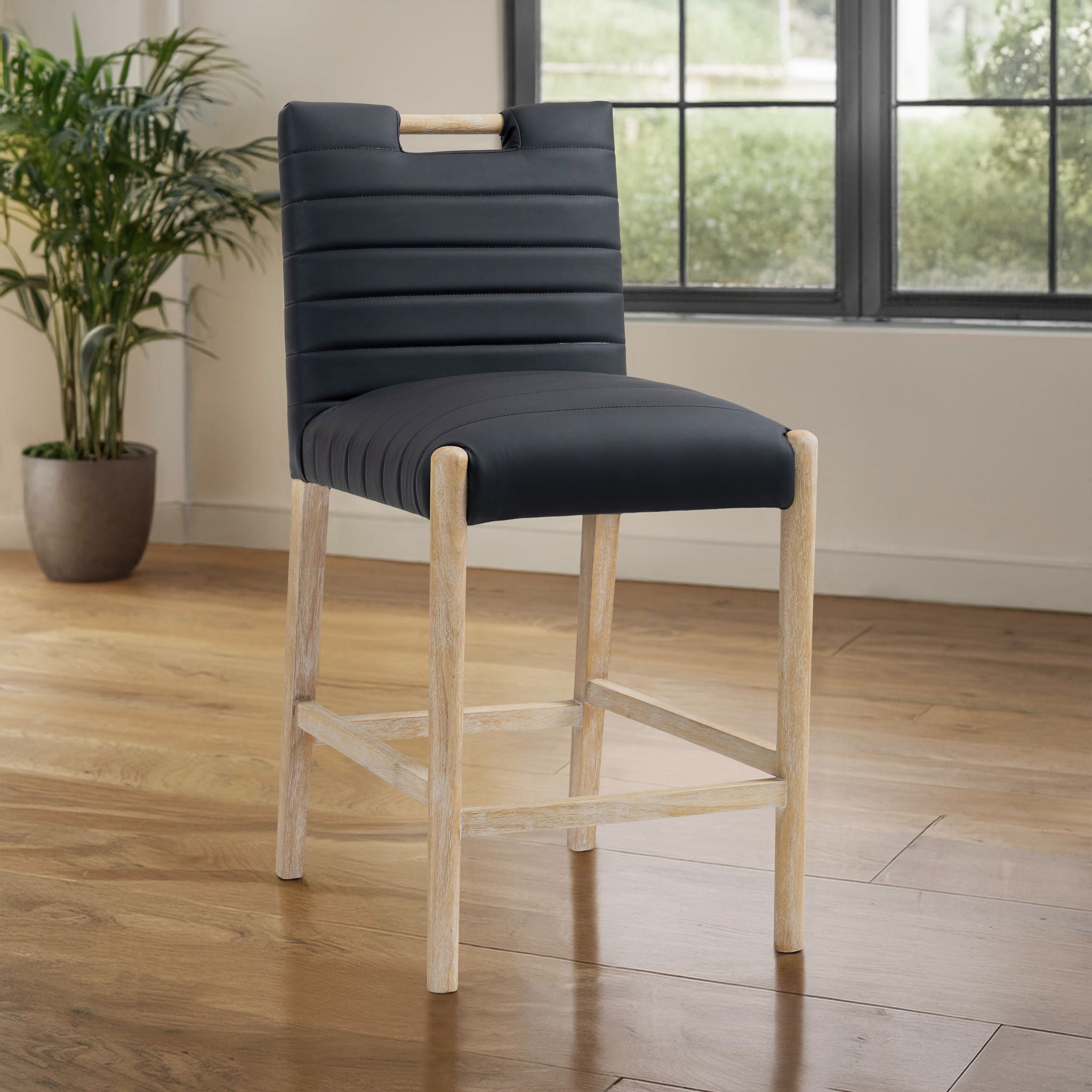 Aimee - Counter Stool - Light Brown Legs