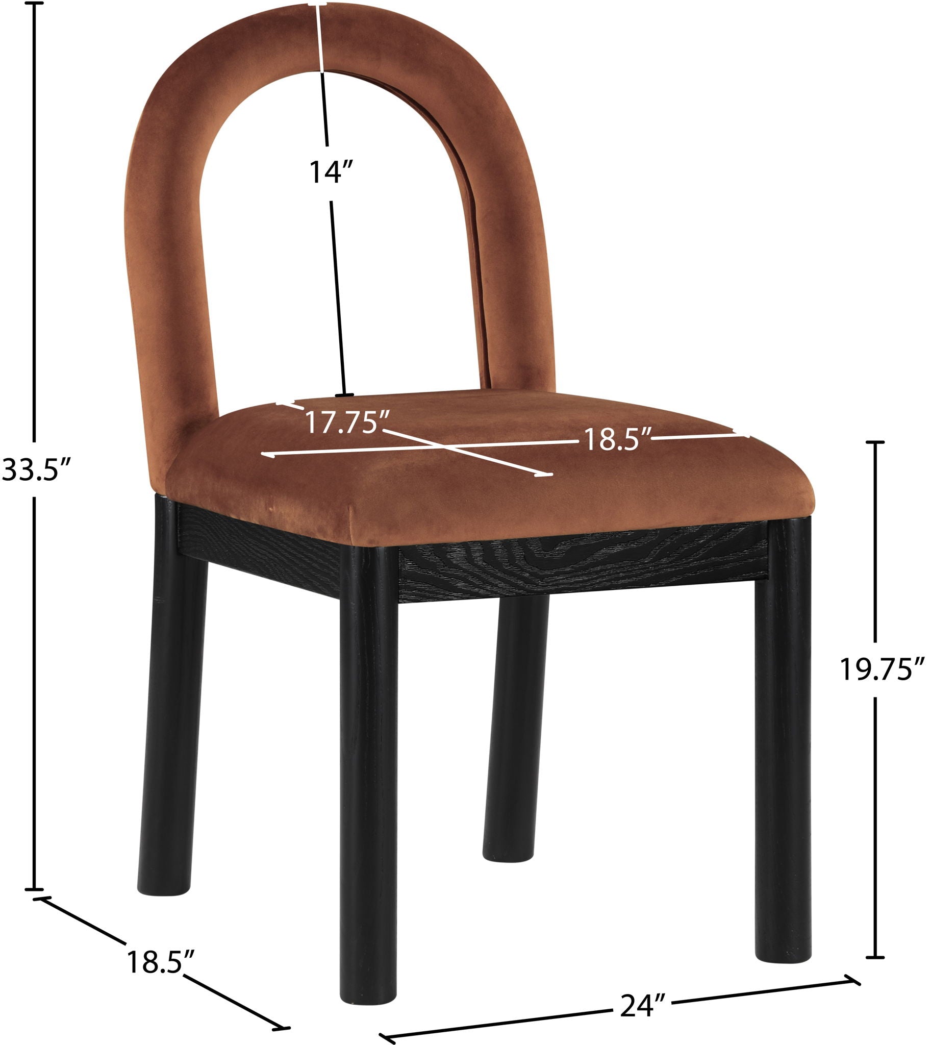 Conrad - Velvet Dining Chair With Black Legs