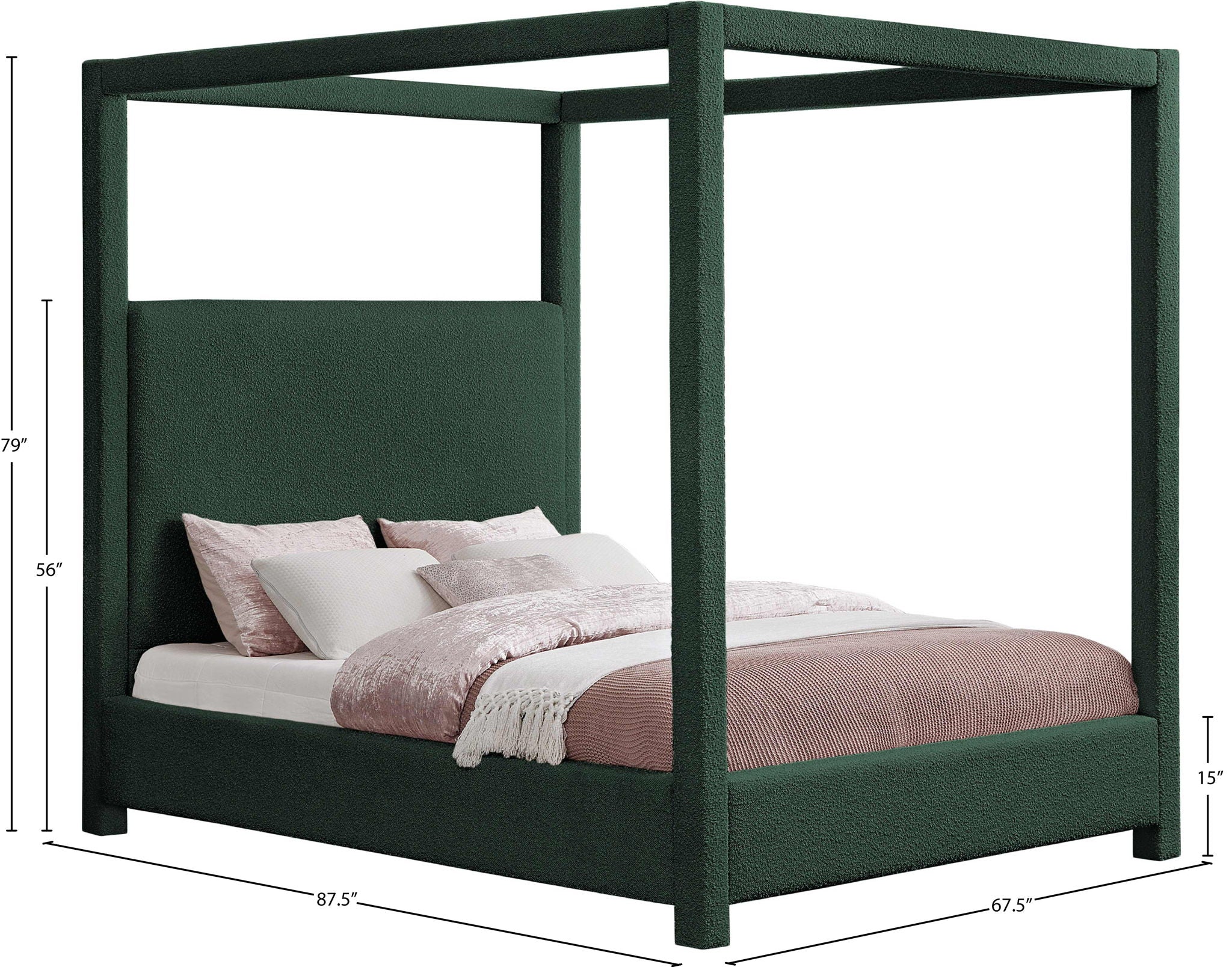 Eden - Boucle Fabric Upholstered Bed