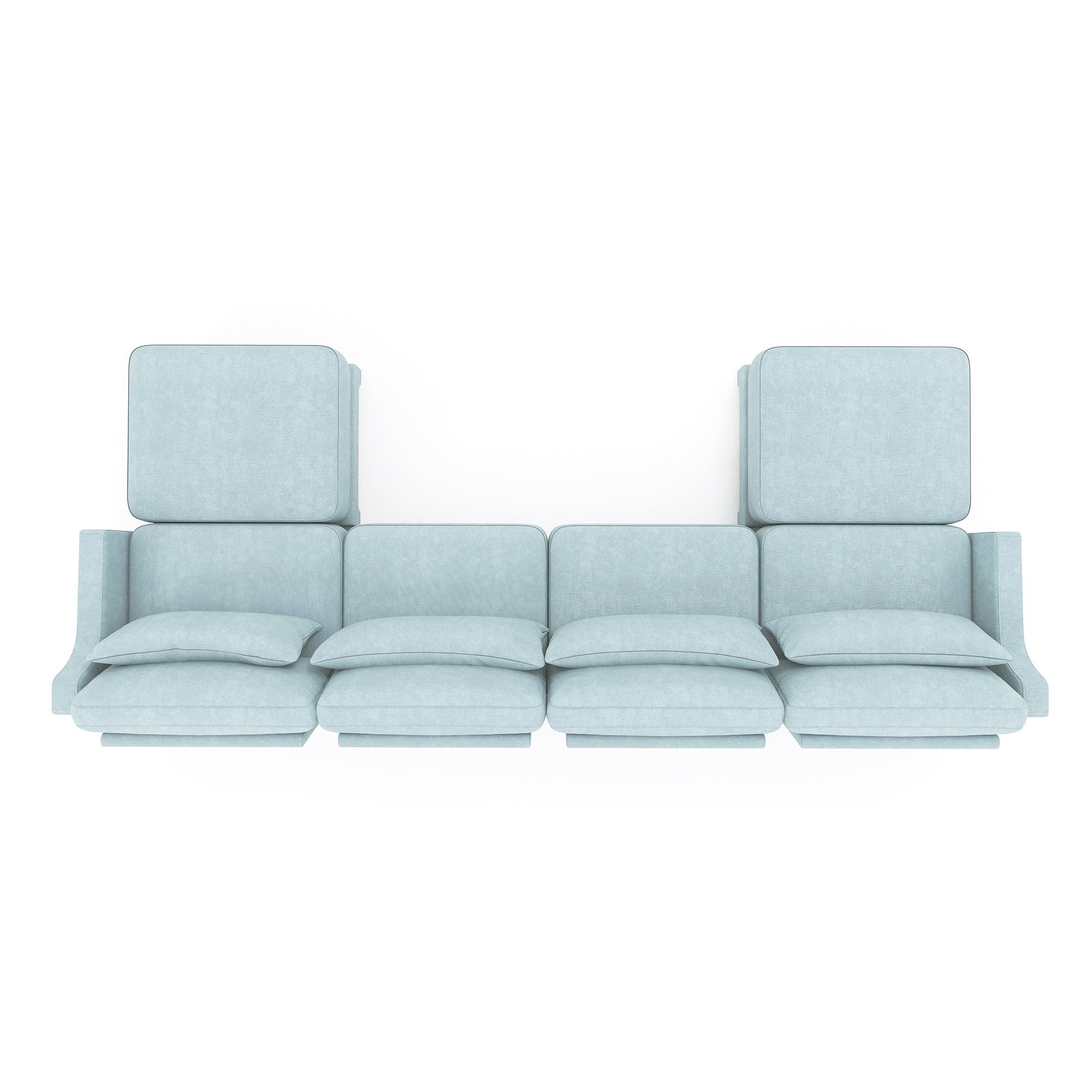Stylish Sofa With Ottoman And Lumbar Pillows, Ergonomic Design