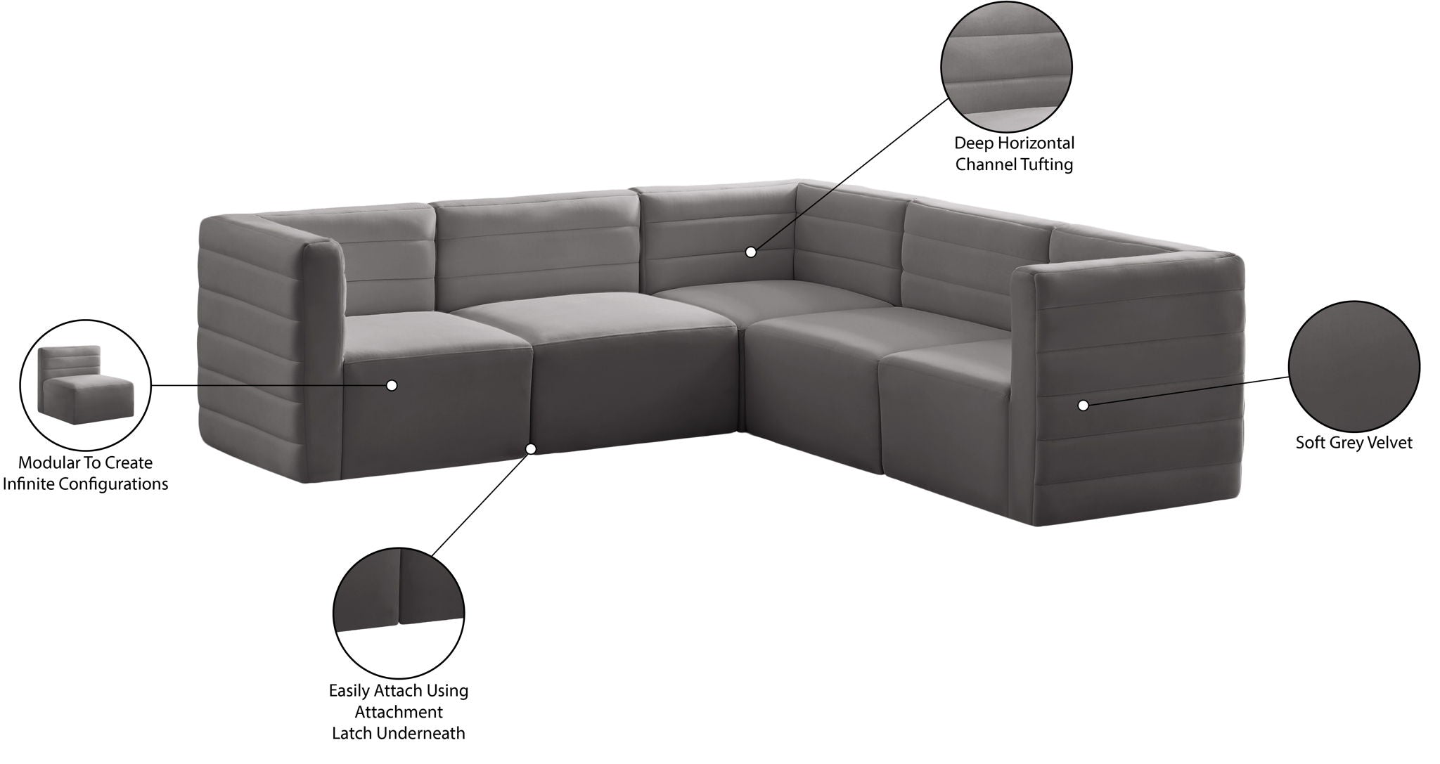 Quincy - 5 Piece Modular Sectional