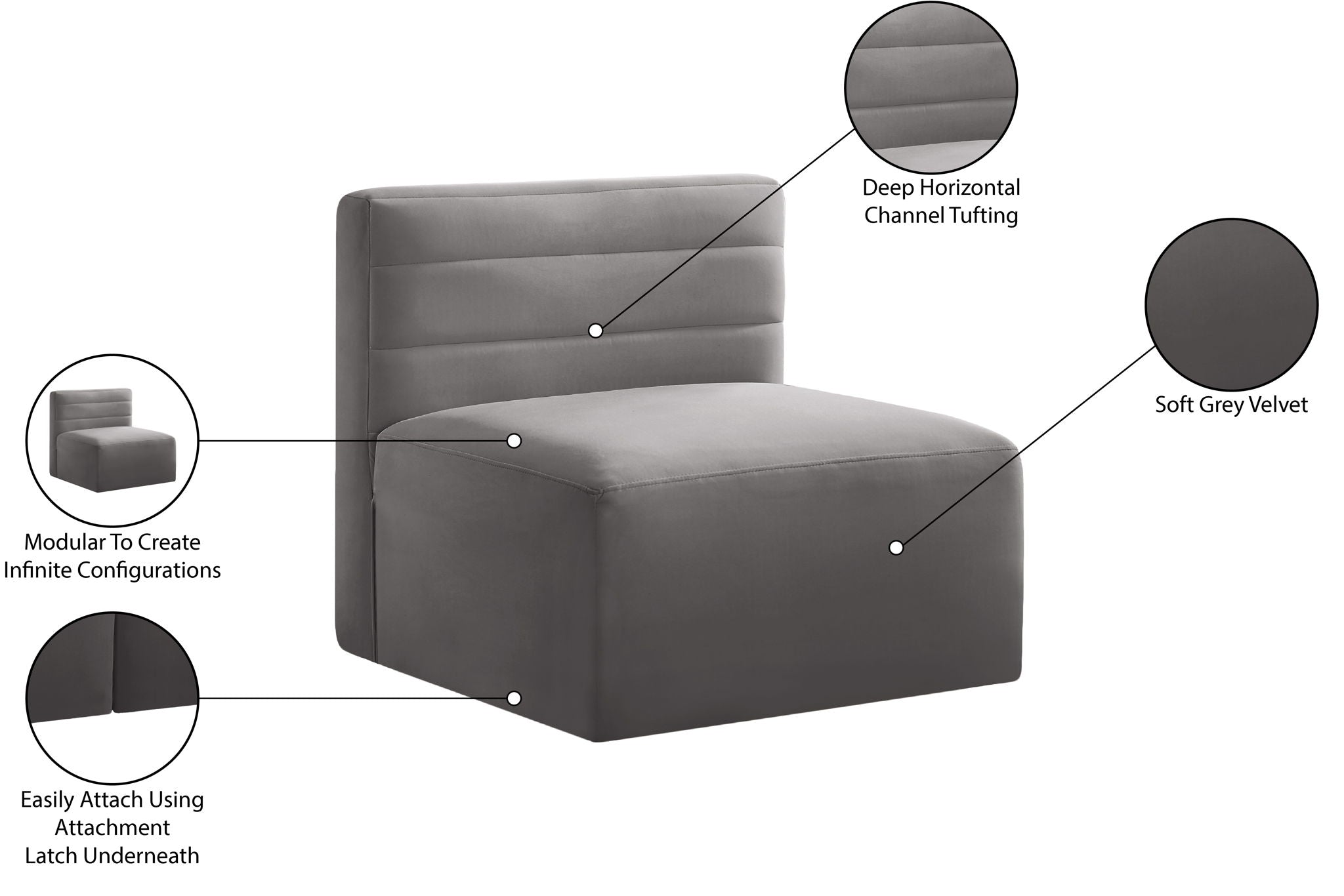 Quincy - Modular Armless Chair