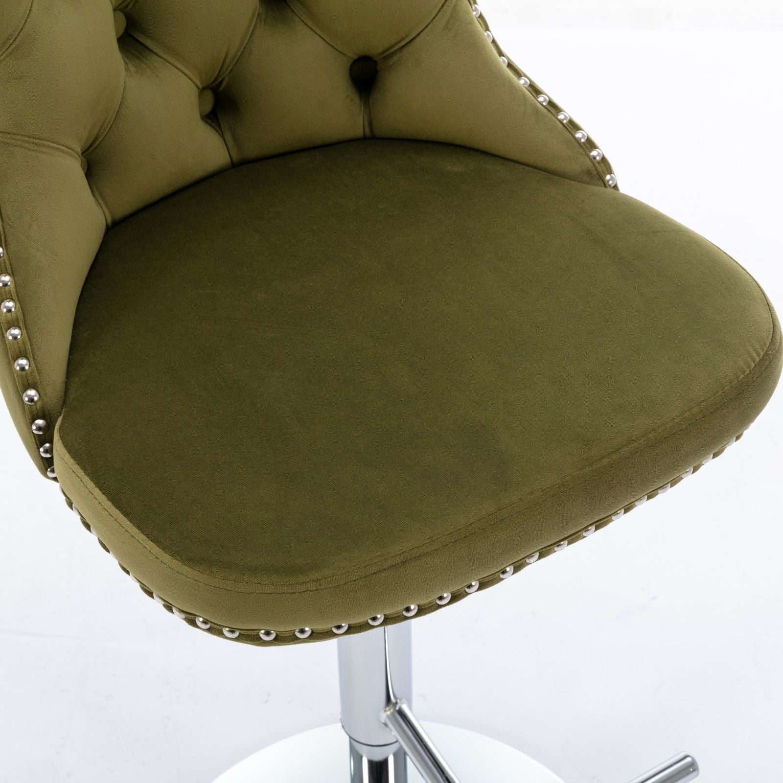 Swivel Barstools Adjusatble Seat Height From 25-33", Modern Upholstered Base Bar Stools With Backs Comfortable Tufted For Home Pub And Kitchen Island (Set of 2)