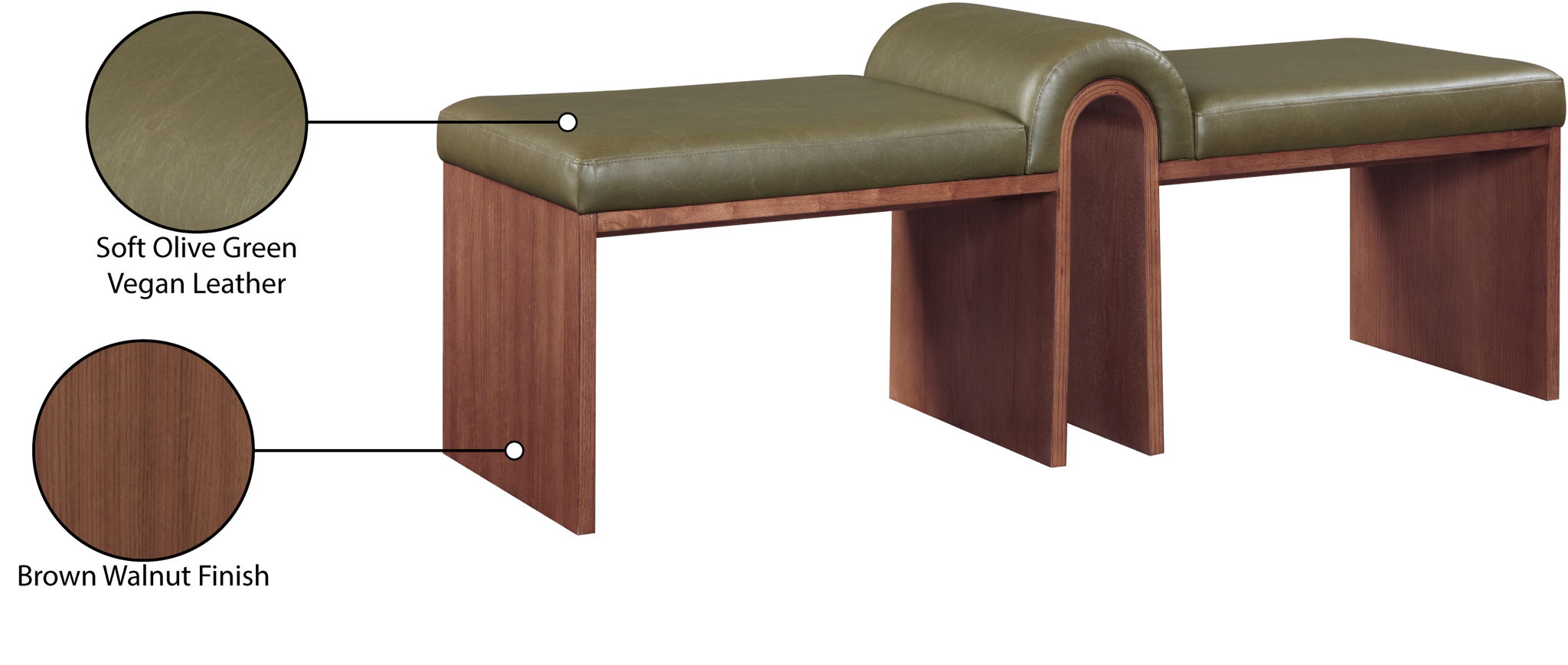 Delphine - Bench - Walnut Base