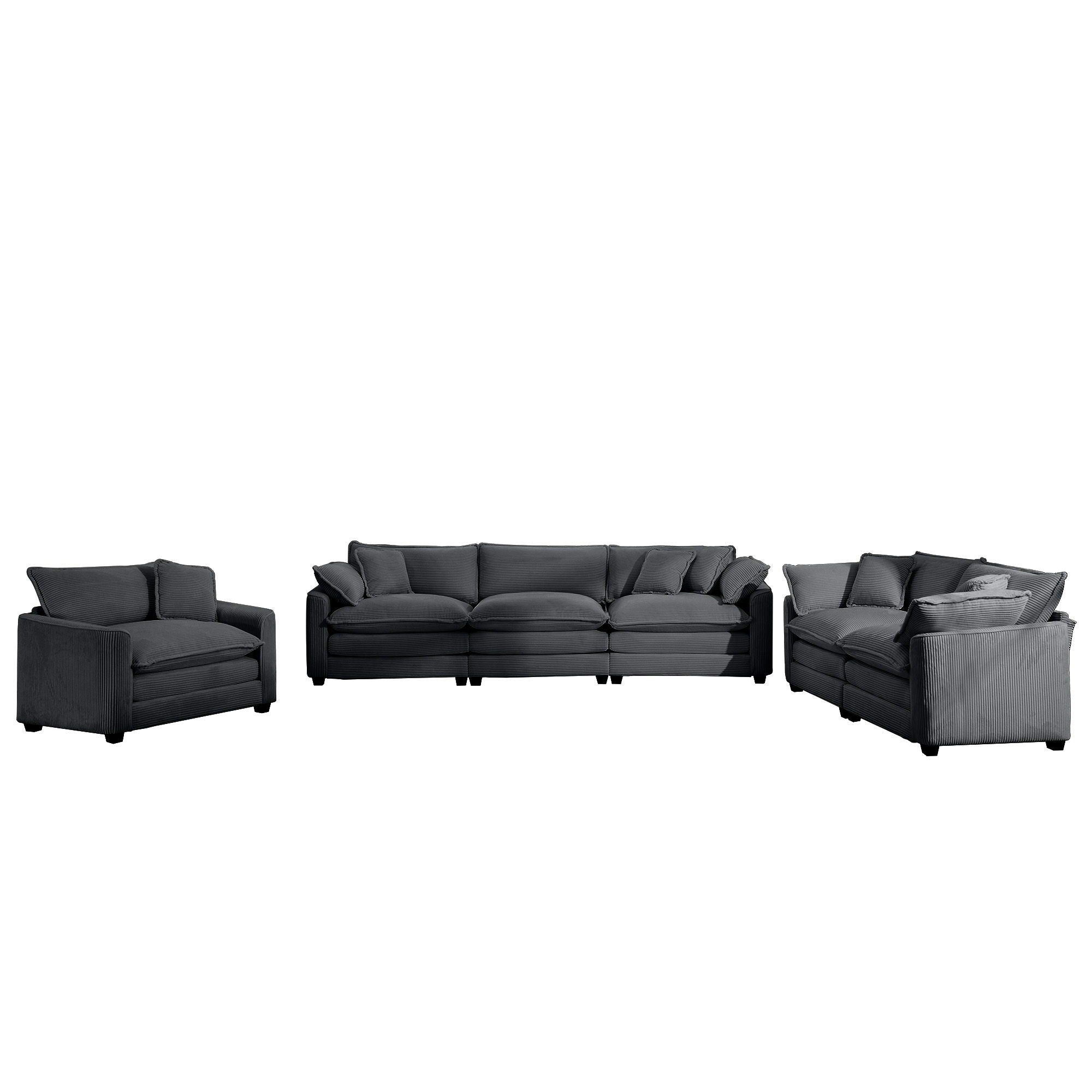 Elegant Oversized Sectional Sofa Set With Deep Seats And Flexible Layout