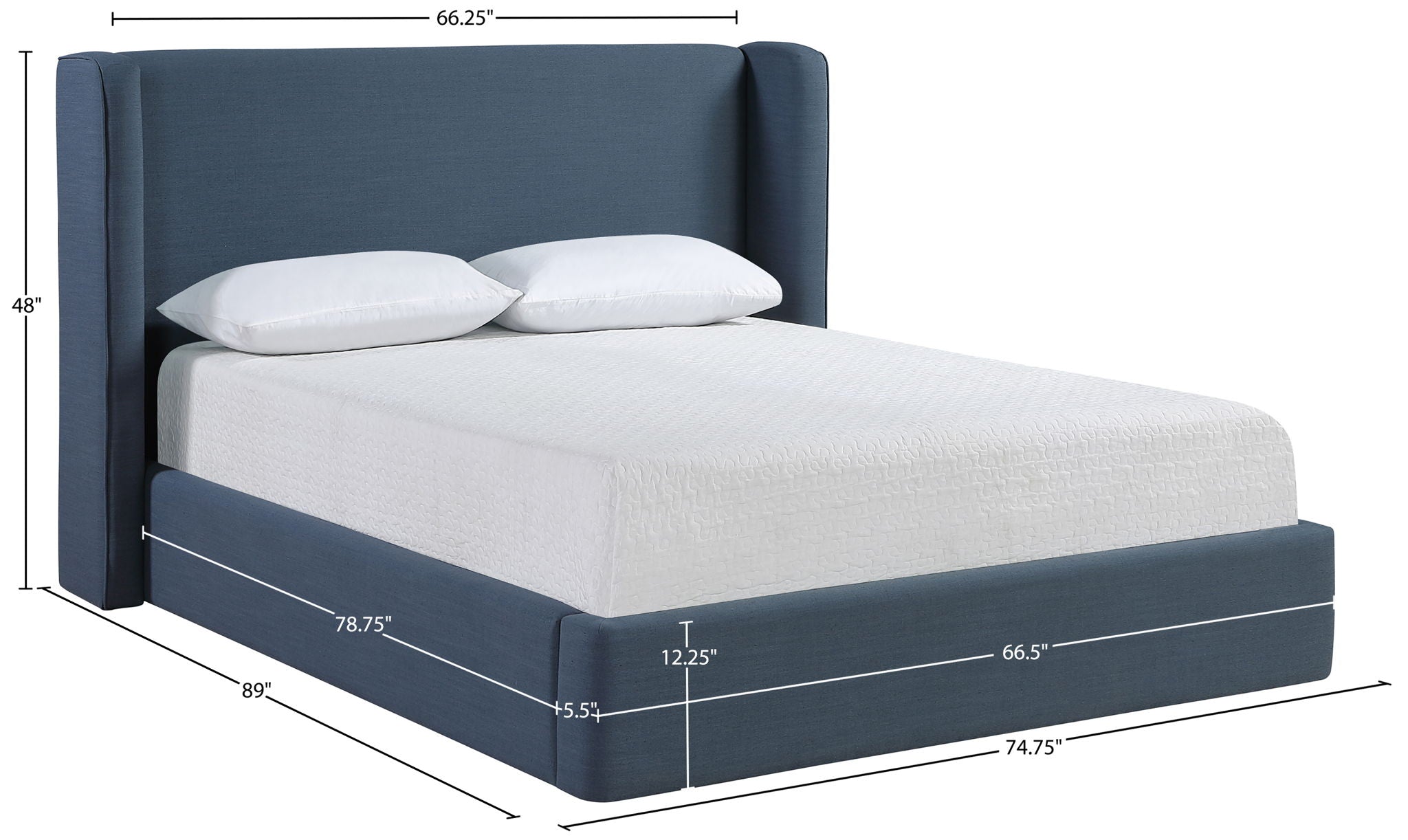 Kendall - Linen Textured Fabric Upholstered Bed