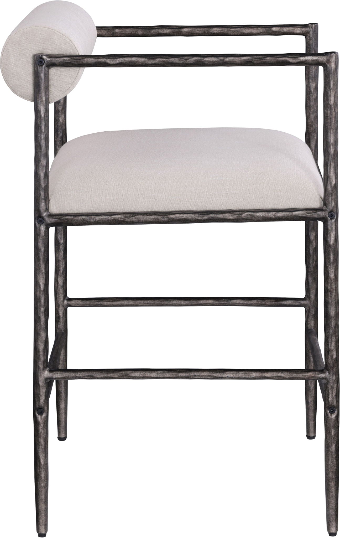 Axis - Linen Textured Beige Fabric Upholstered Counter Stool (Set of 2)