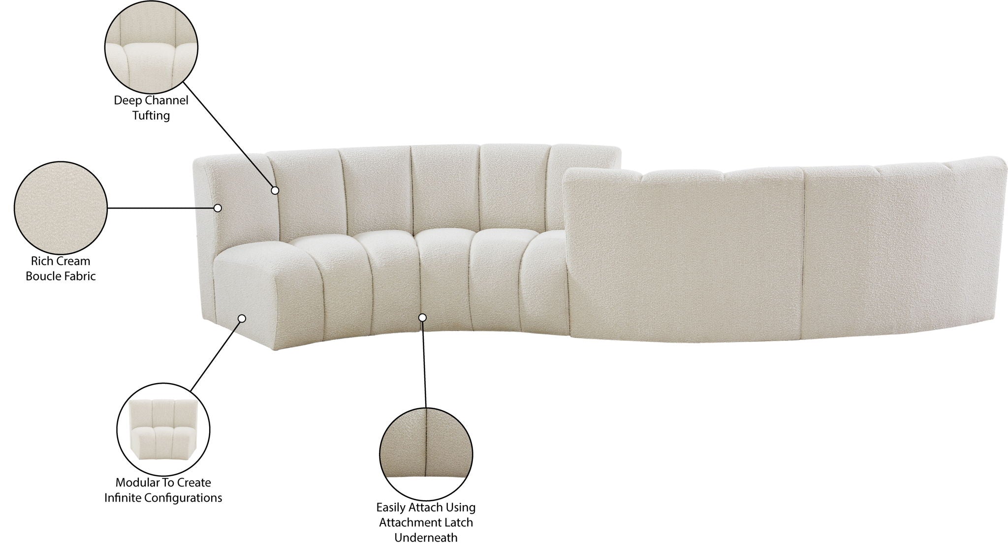Infinity - 4 Piece Boucle Modular Sectional