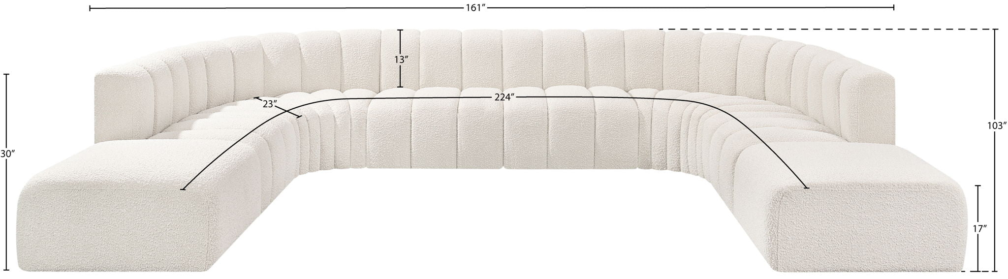 Arc - Boucle Fabric Modular Sectional