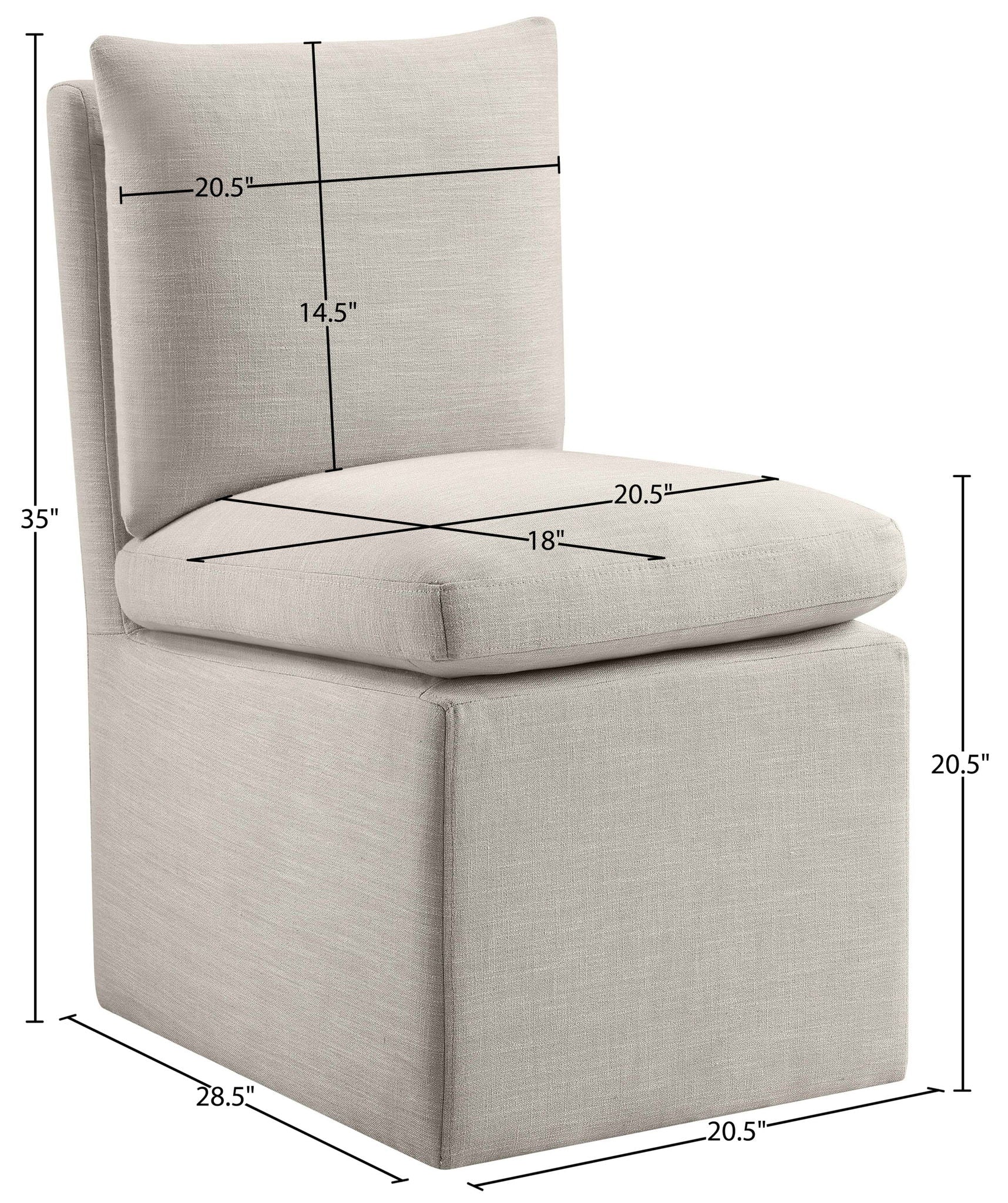 Nelori - Linen Textured Performance Fabric Upholstered Dining Chair (Set of 2)